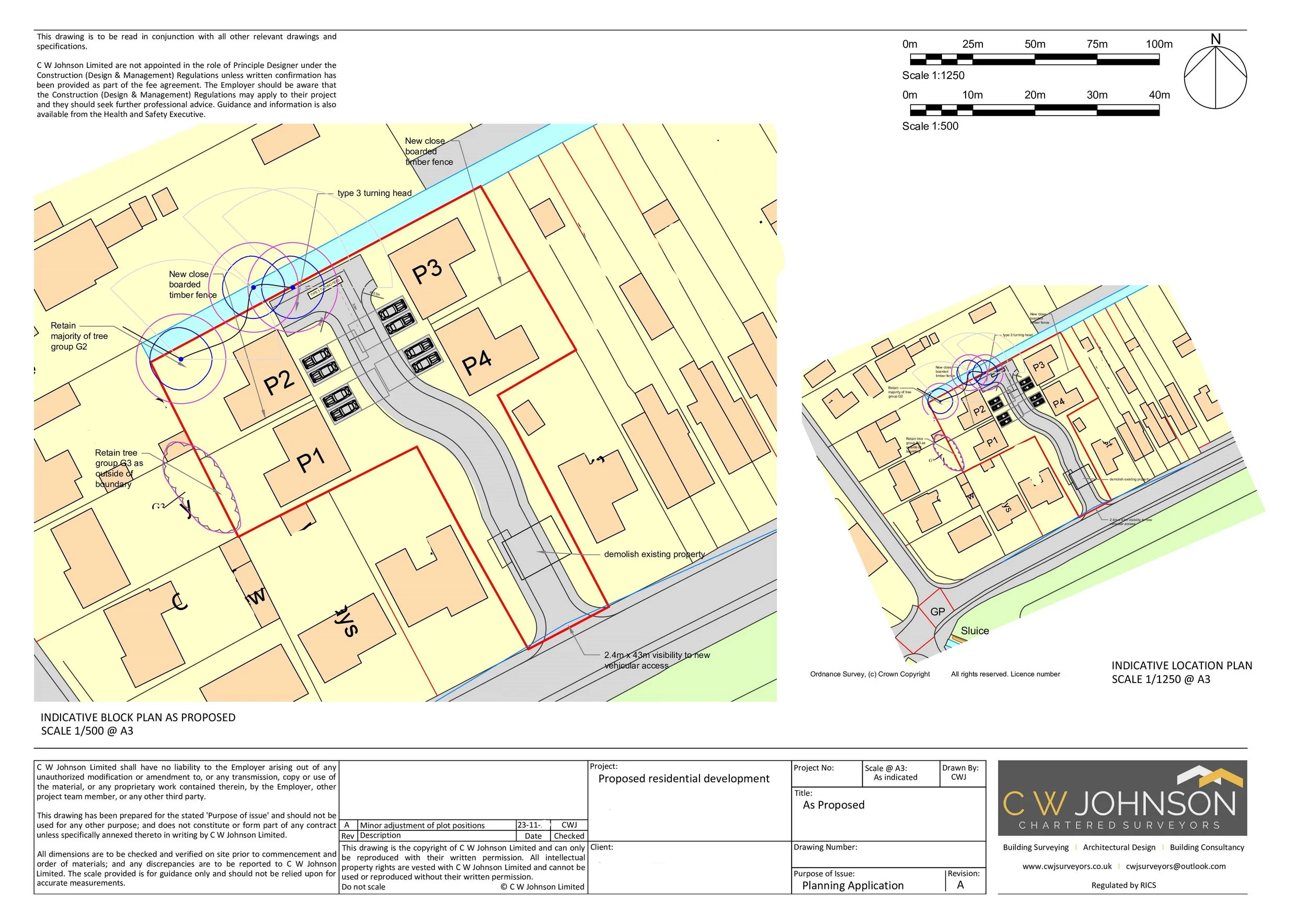 Planning Application for 4 No residential dwellings