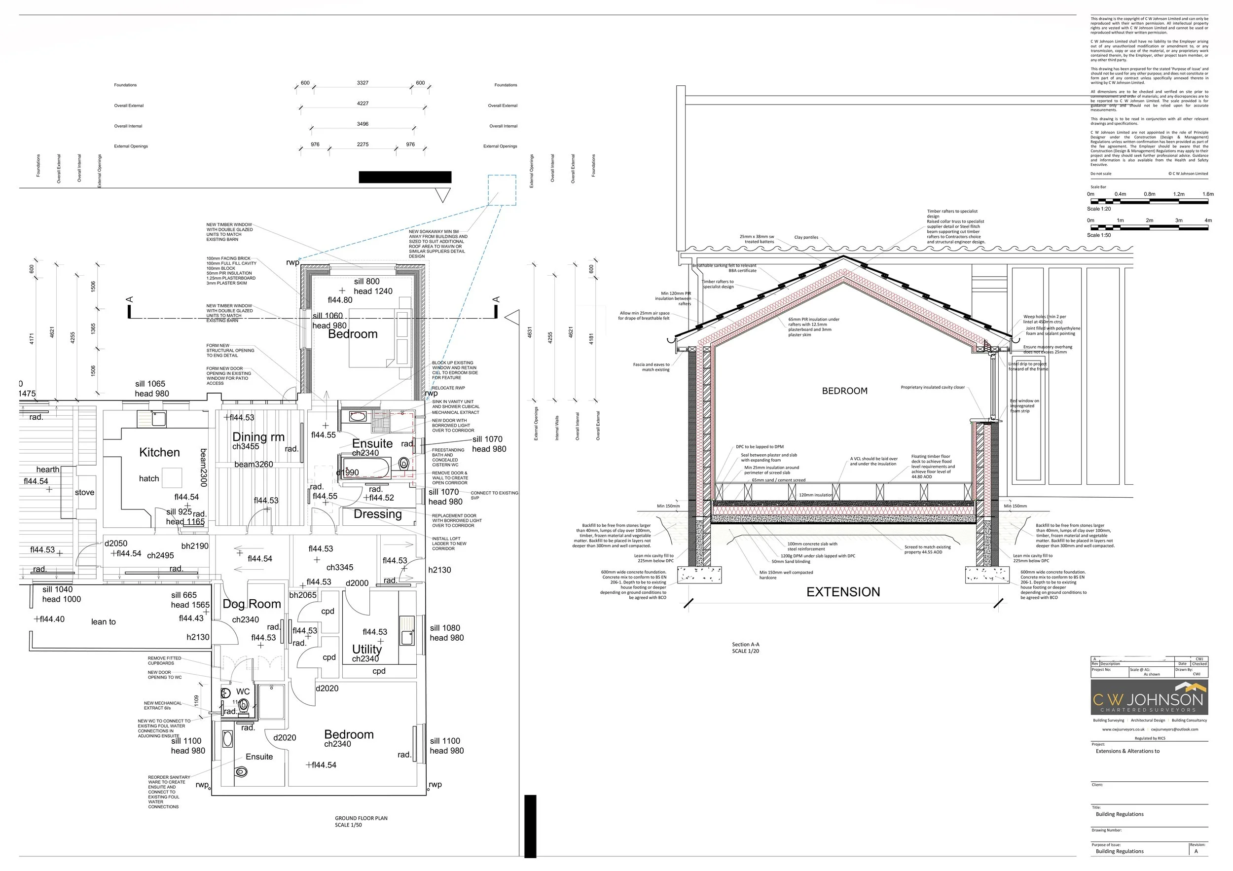 Building Regulations Application for residential extension to barn