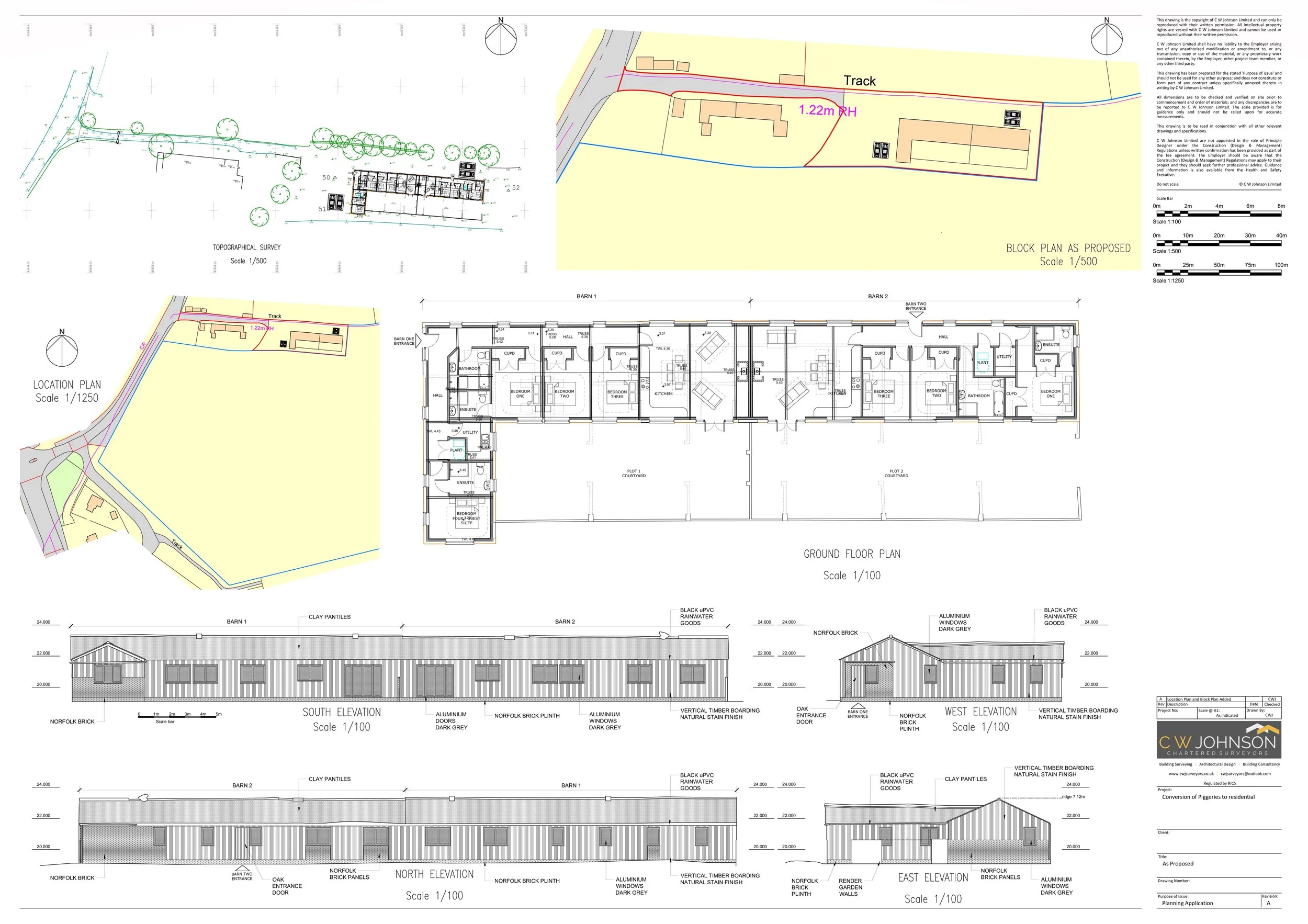 Planning Application for conversion of barns to residential