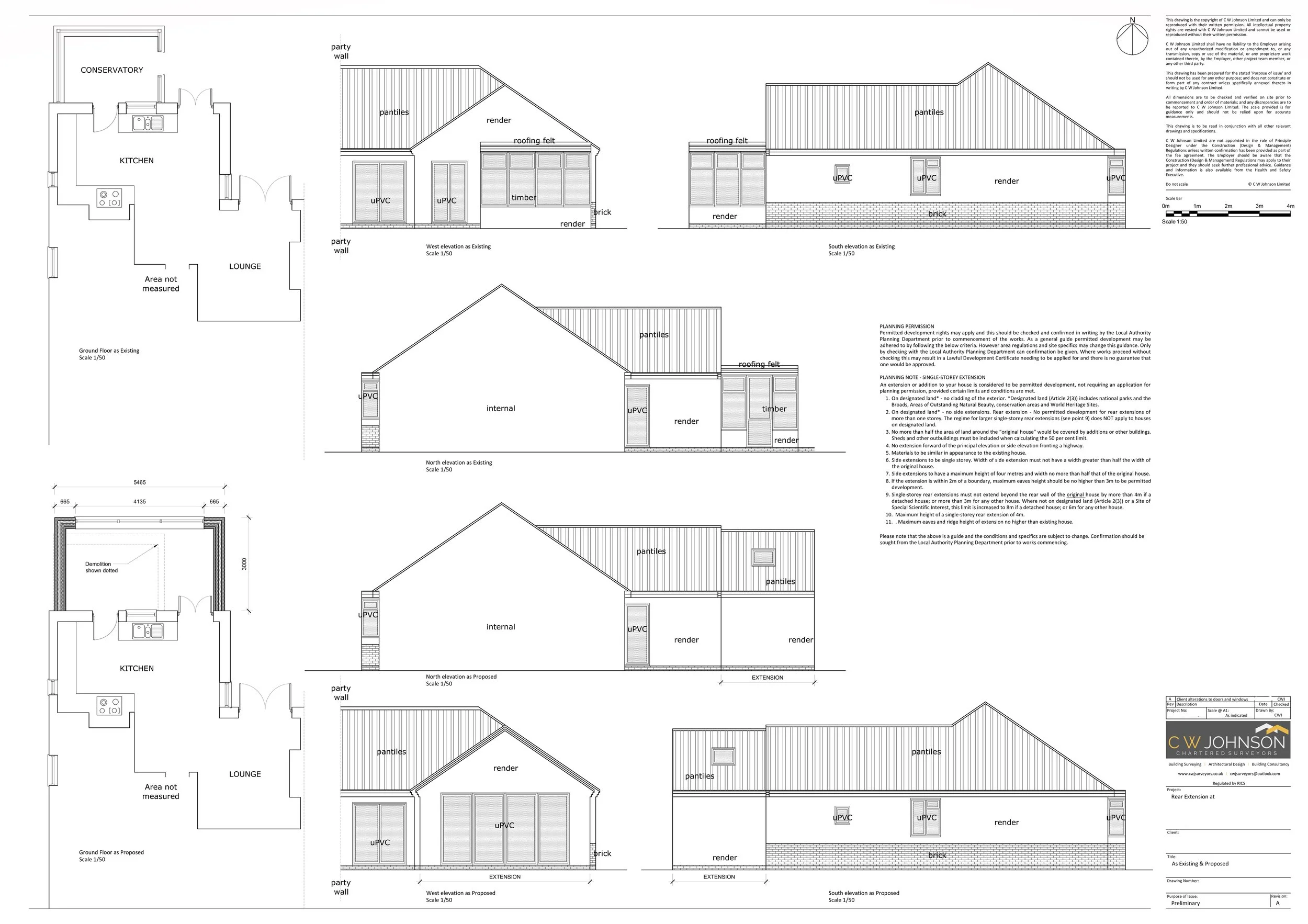 Planning Drawings for residential extension