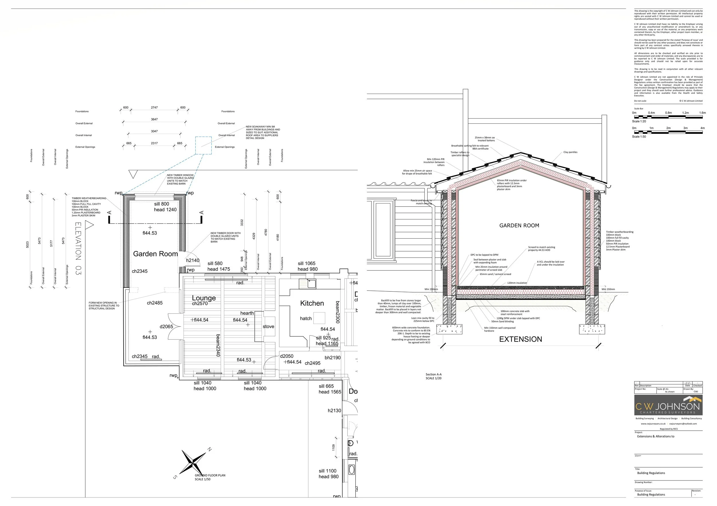 Building Regulations Application for residential extension to barn