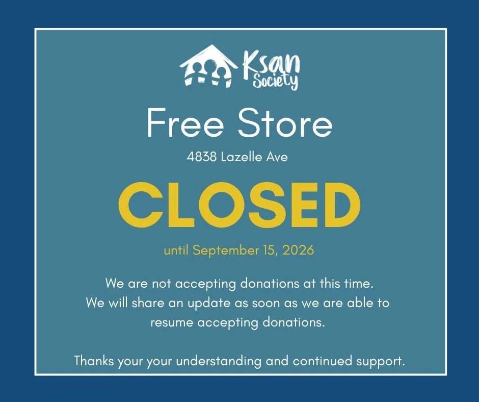 📢 Free Store Closure Until September 15

Oour Free Store will be temporarily closed - reopening on September 15, 2026.

🛍️ We are also collecting clean, reusable grocery bags for both the Free Store and Food Security programs at 4838 Lazelle Avenue