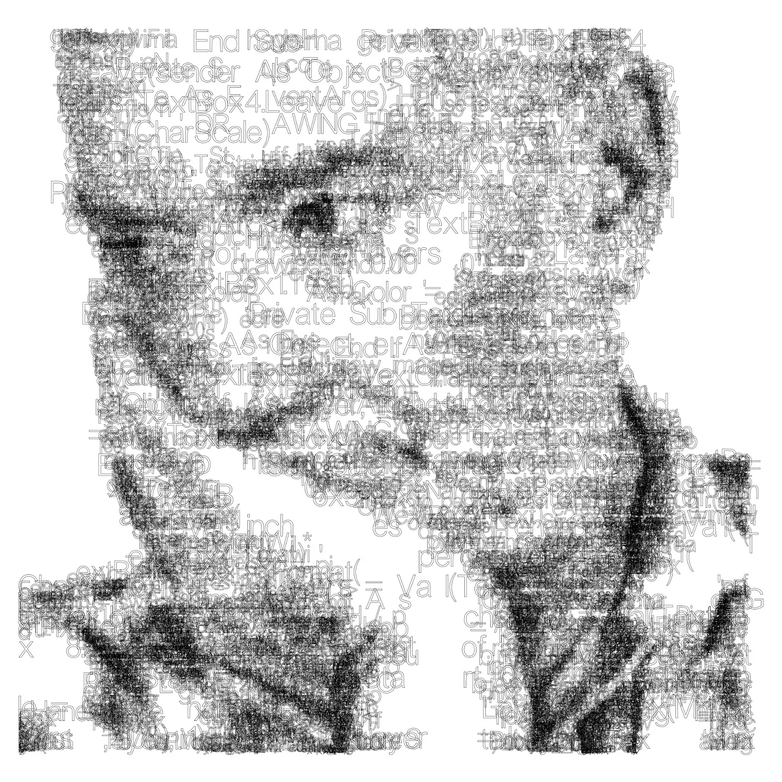 Mike Lyon (Born 1951), Self Portrait , 2014, pen and ink on paper, 43 x 43 in.