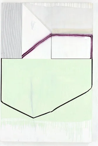 Gordon Moore (United States, born 1947), Compartment , 2016, acrylic, oil, and pumice on canvas, 65 x 42 in., courtesy of Anita Rogers Gallery, New York City