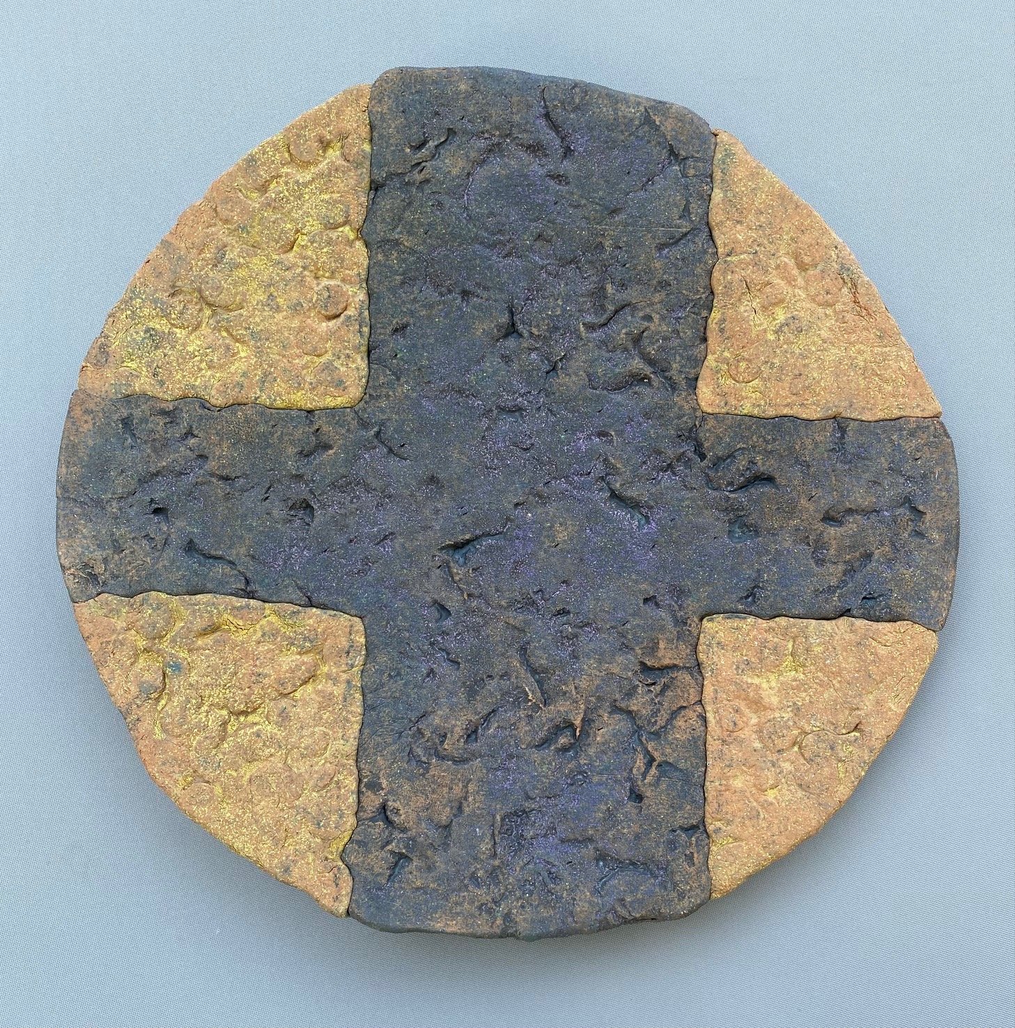 Cross Disk by Ron Michael  earthenware  17 x 17 x 2 inches.jpg
