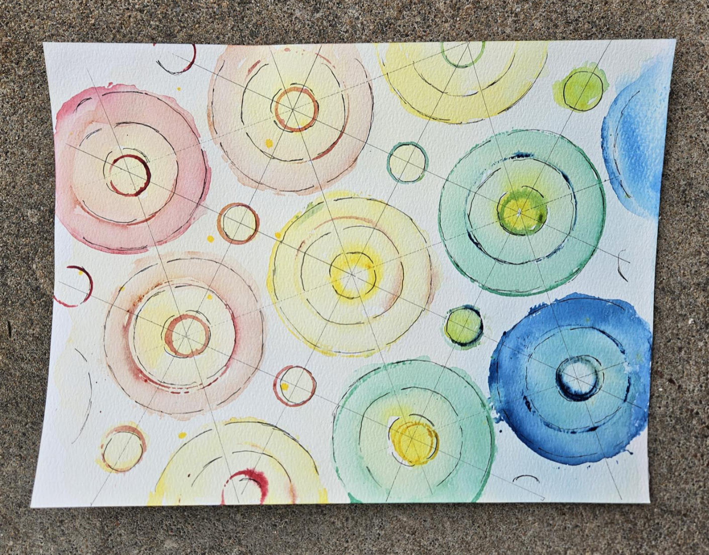 Geometric Watercolor & Ink