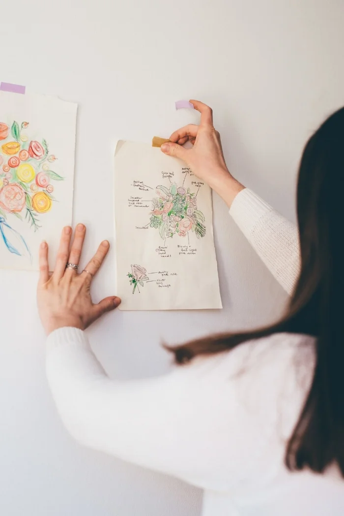 Once you're home you can put all your favourite wedding supplier business cards up on your wedding notice board. Photo by Sophie Carefull