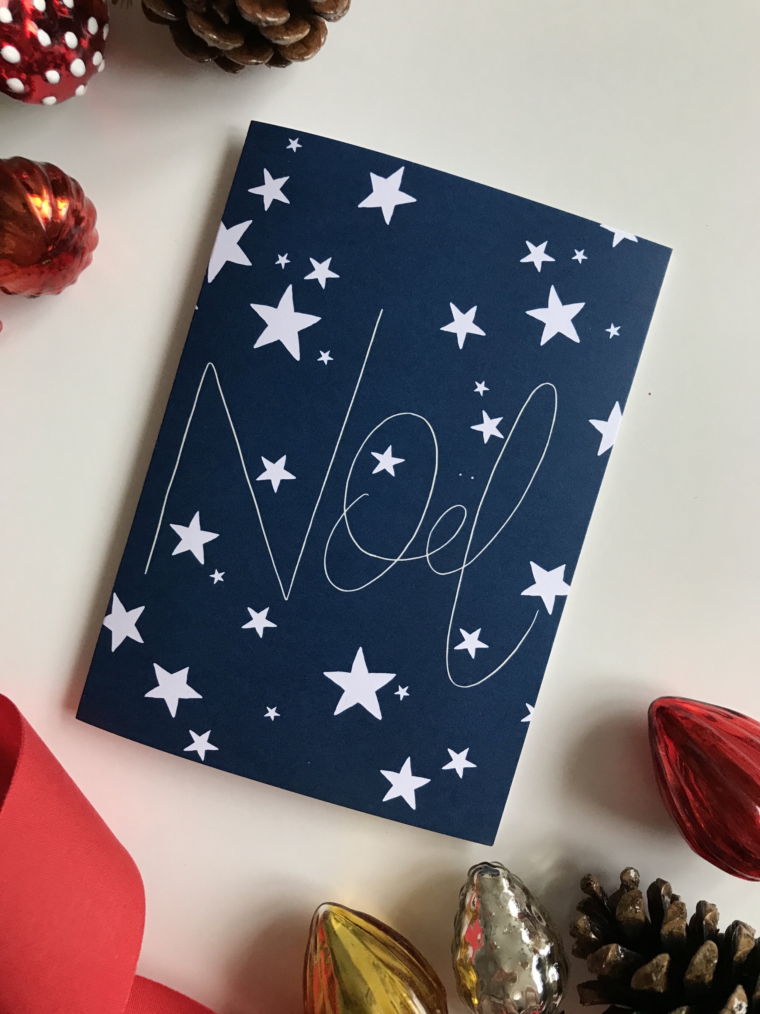 Noël Christmas Card with stars