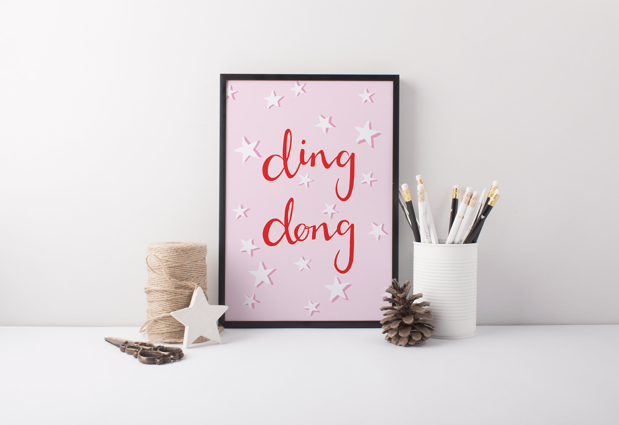 Ding Dong Pink Wall Print