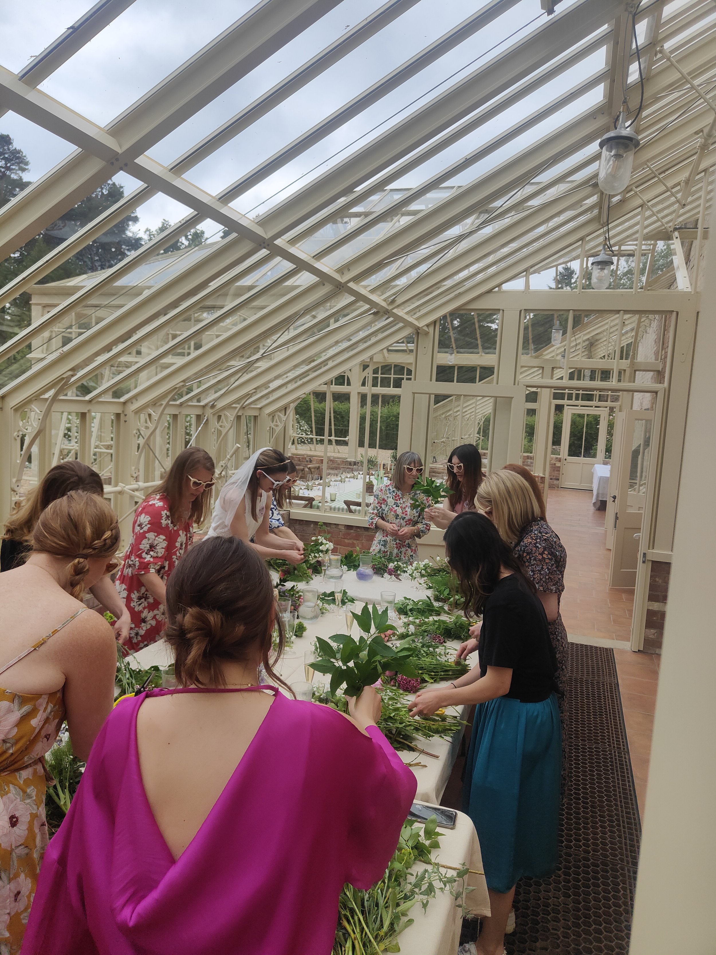 fresh vase of flowers workshop Brighton hen party Sussex London team building activity Webb and Farrer1.jpg