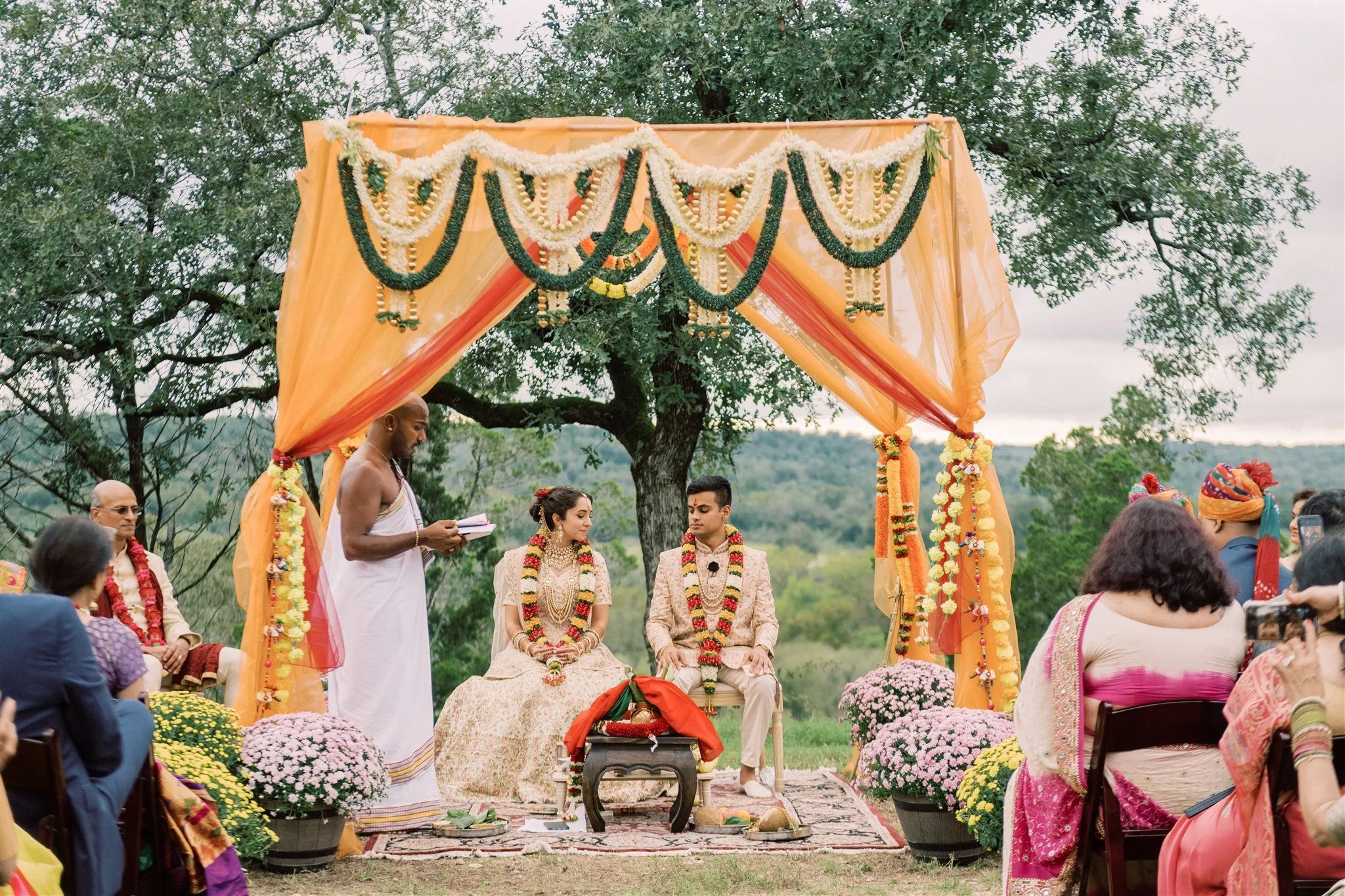 Hindu Wedding + Sangeet + Baraat for Priya and Nikhil in the Hill Country — Shiraz Garden Hill