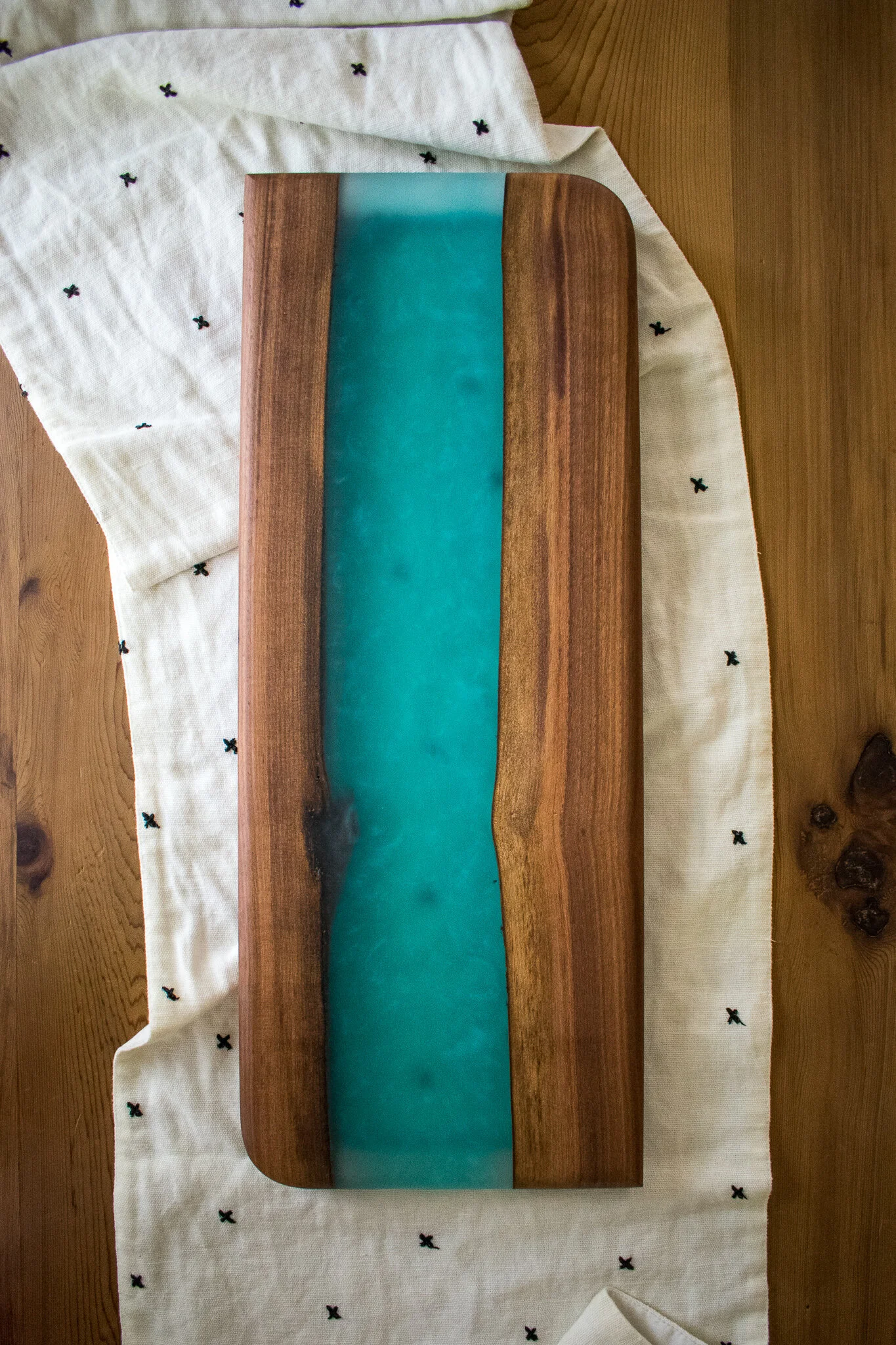 Walnut + Epoxy River Charcuterie Board