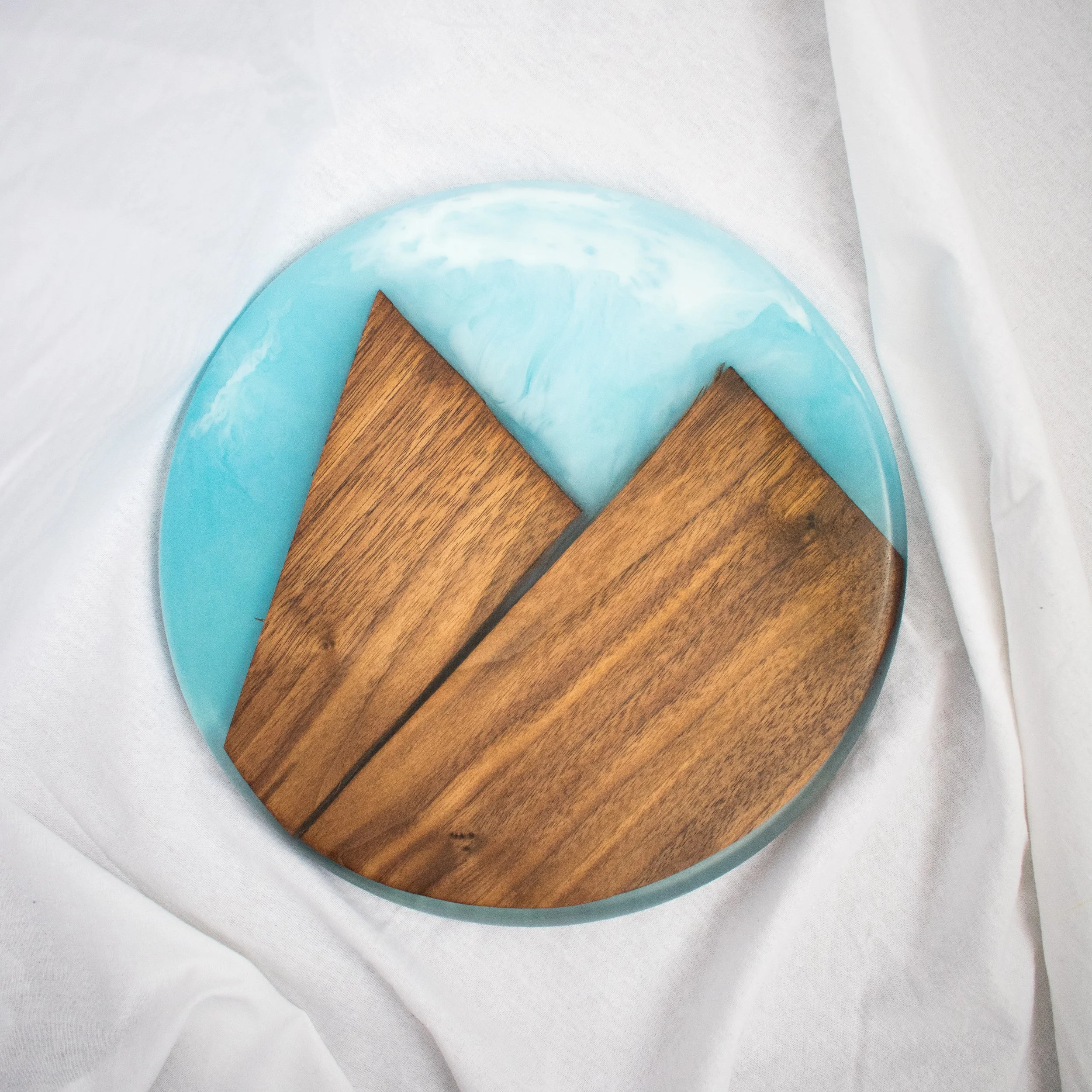 Walnut + Epoxy Mountainscape
