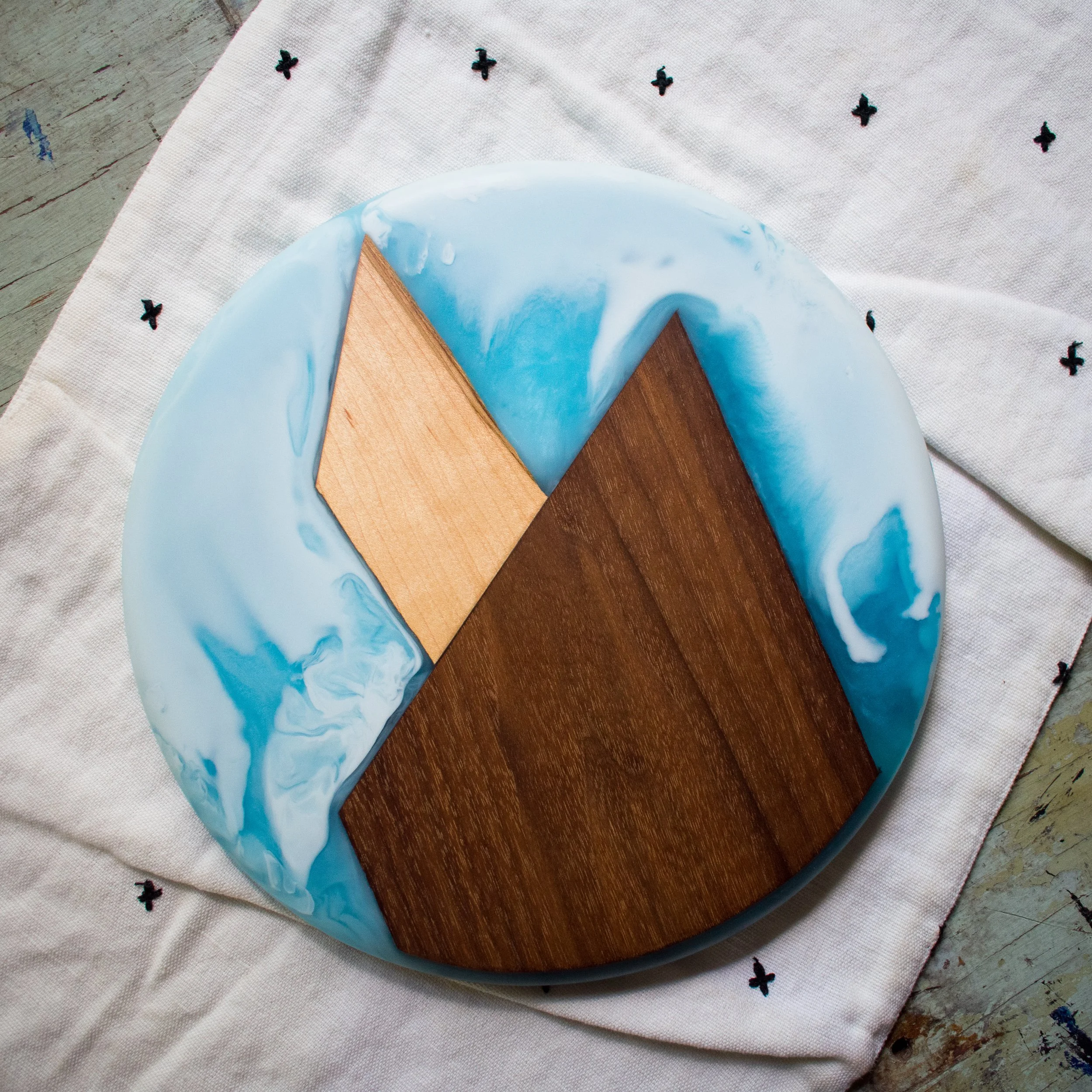 Walnut & Maple + Epoxy Mountainscape