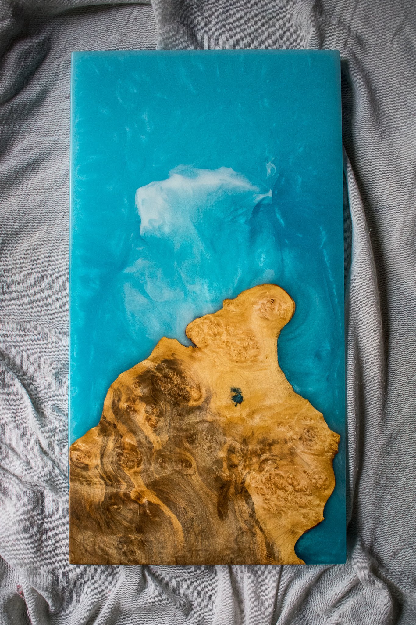 Maple Burl + Epoxy Mountainscape