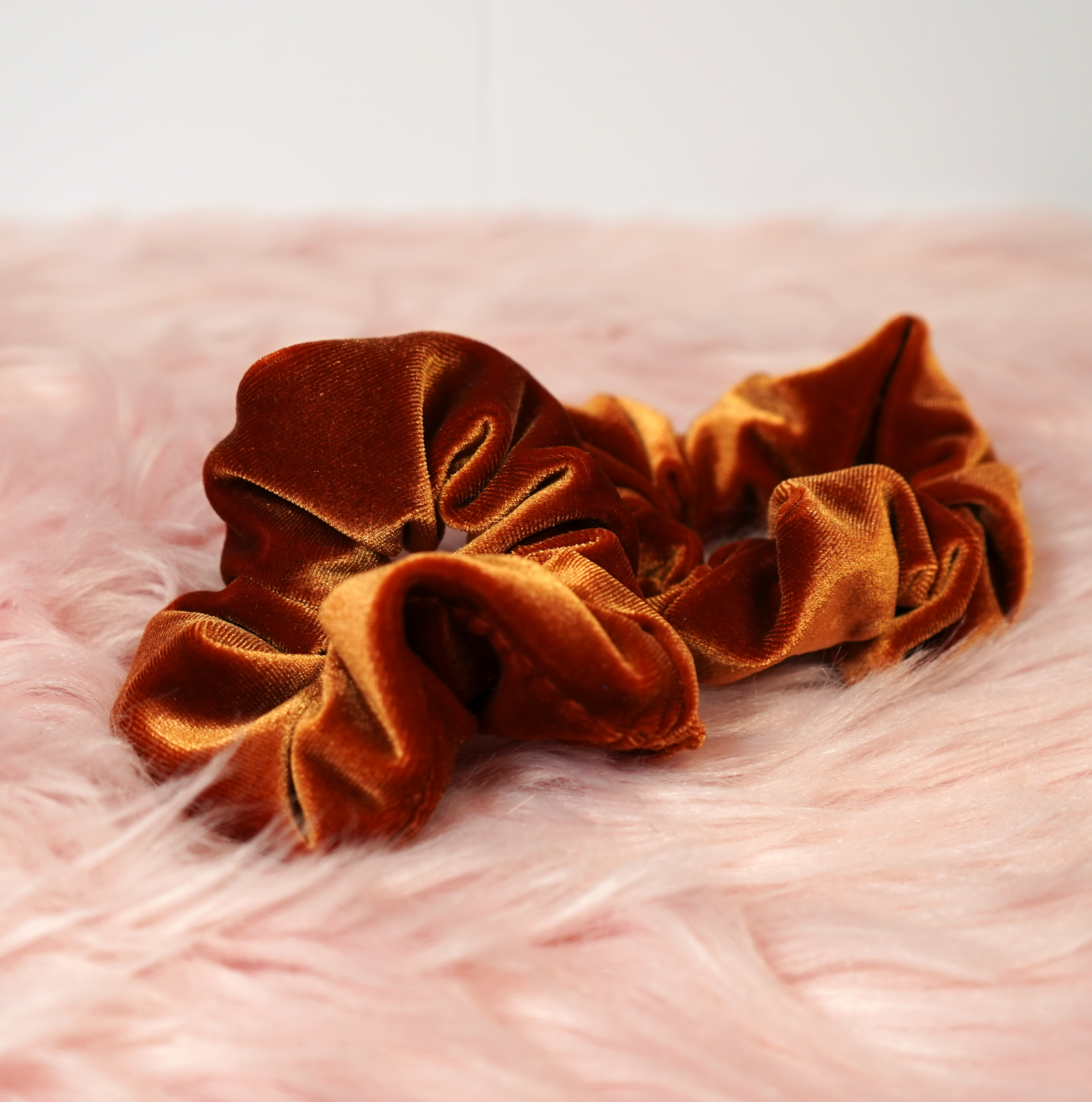 honey velvet scrunchie
