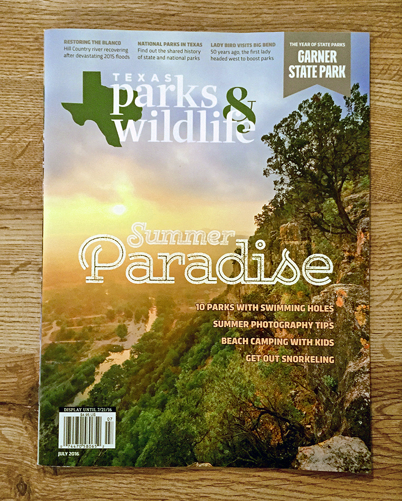 Texas Parks and Wildlife Magazine Cover | Garner State Park