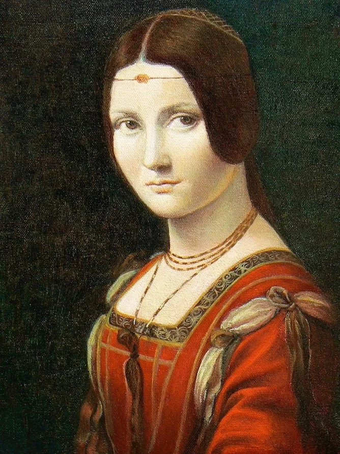 After "La Belle Ferronniere" by Leonardo da Vinci