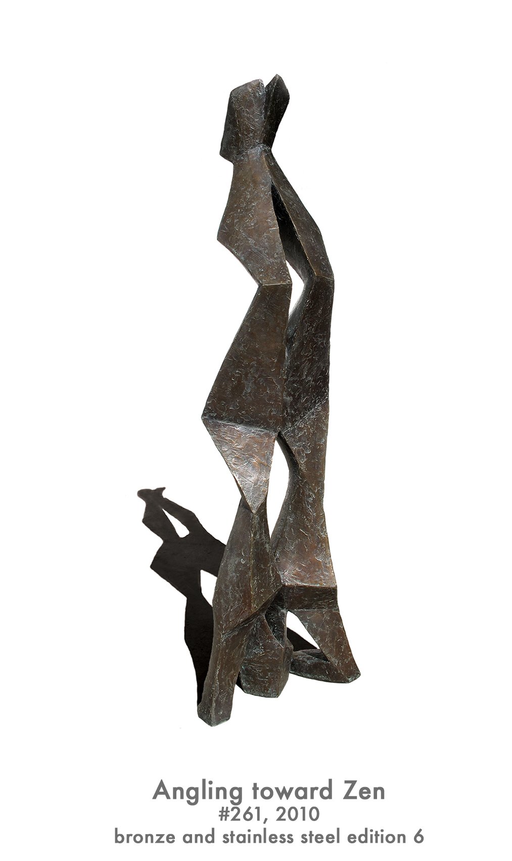 Angling Toward Zen, 2010, bronze & stainless steel, #261