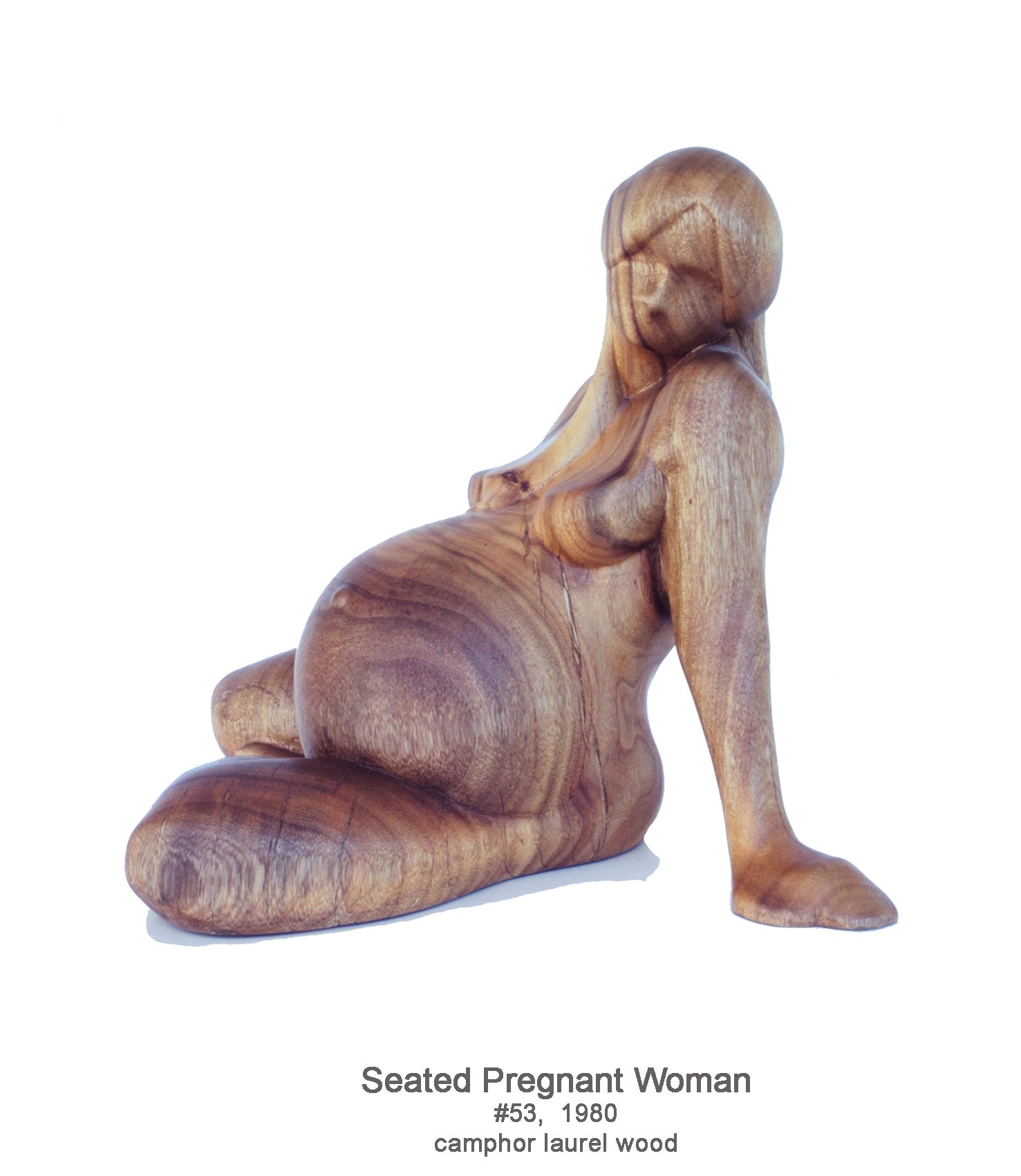 Seated Pregnant Woman, 1980, camphor laurel, #53