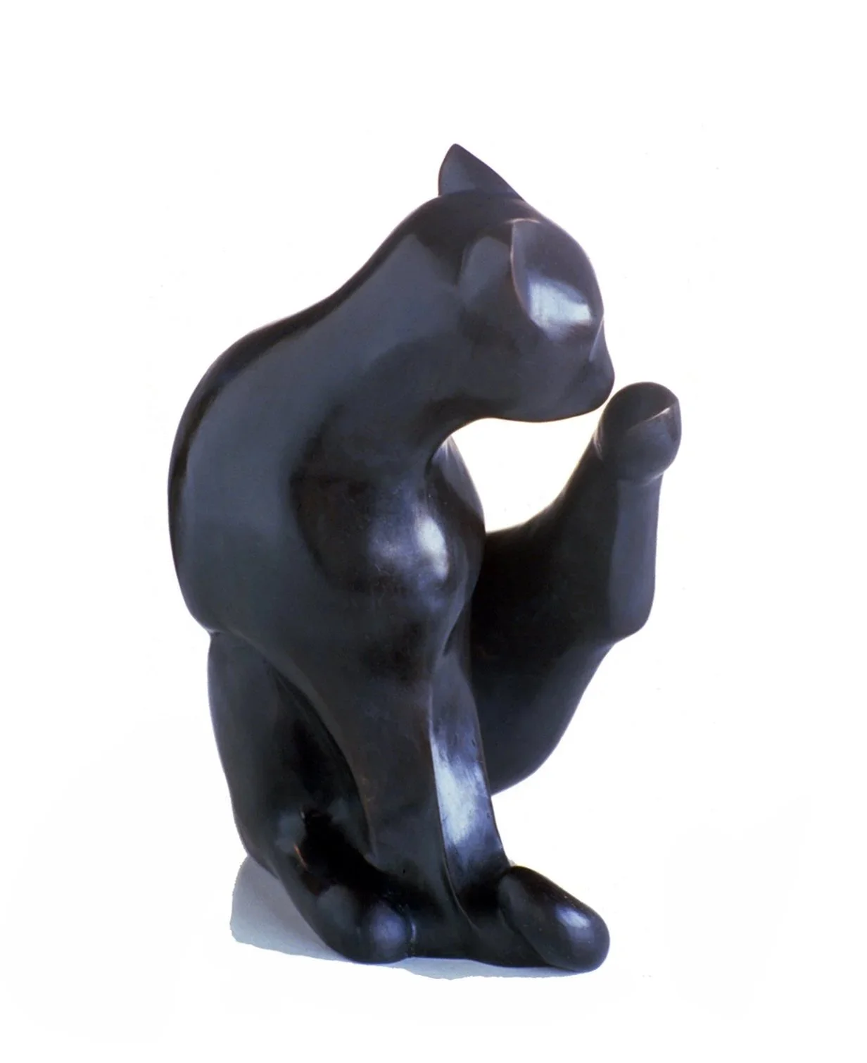 Cat Licking Her Paw #76, 1984, bronze, edition 6 
