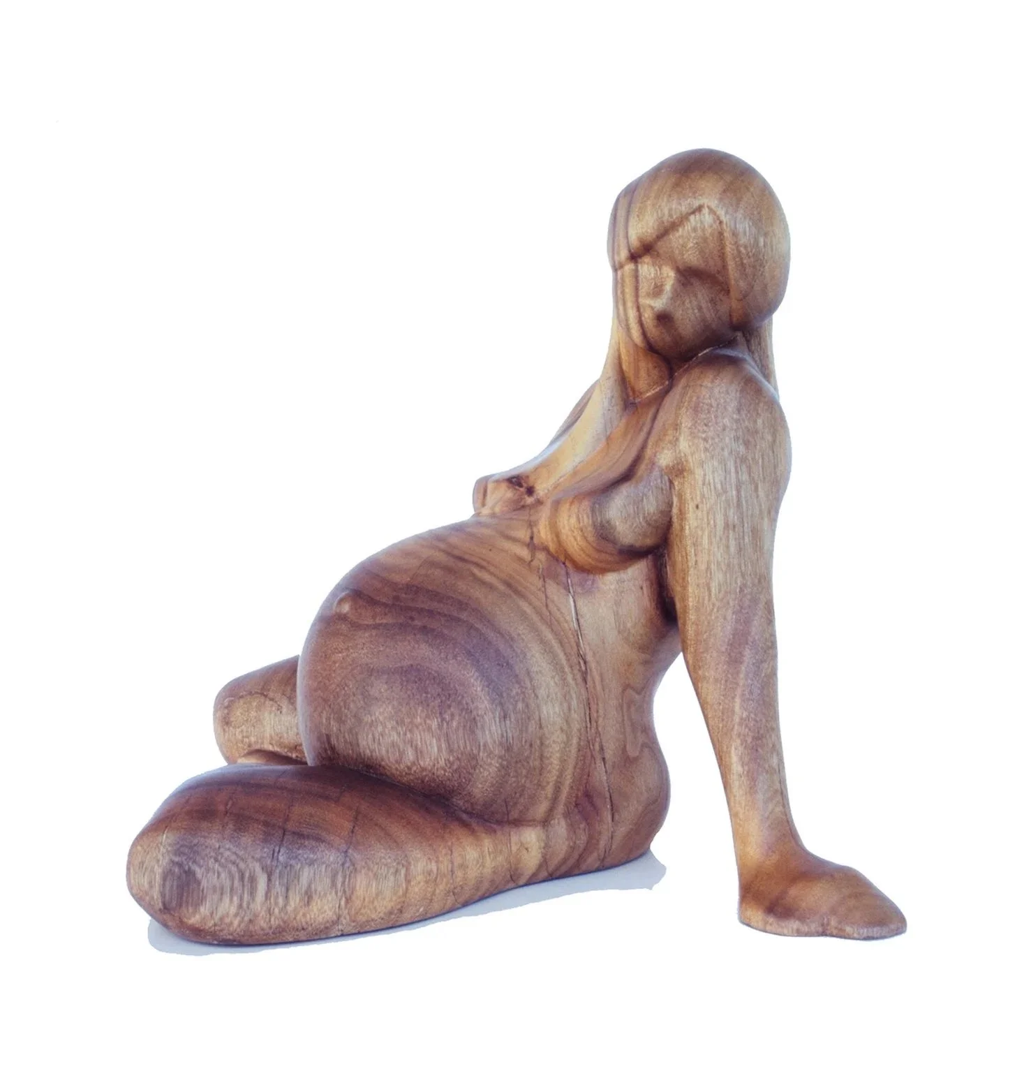 Seated Pregnant Woman #53, 1980, camphor laurel wood