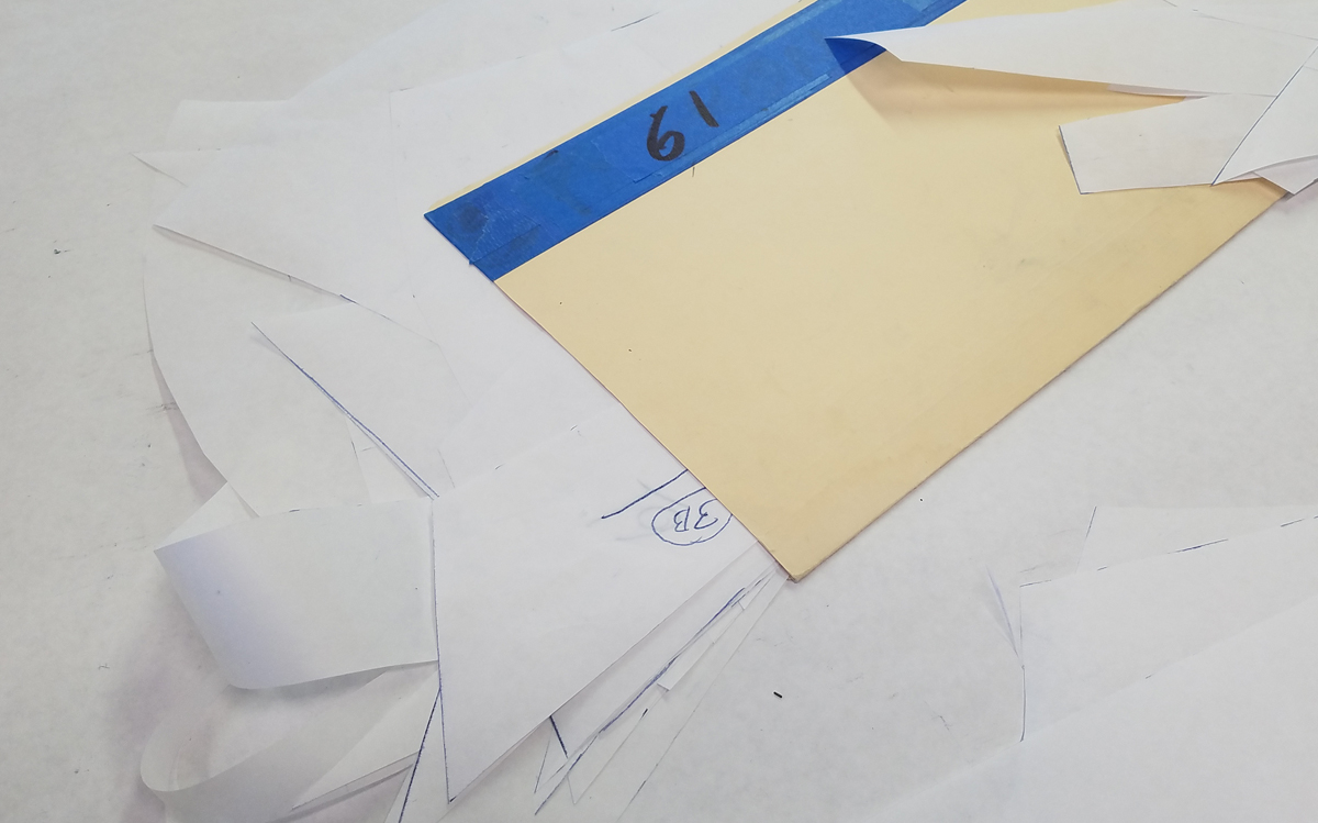 Pattern pieces are sorted together.