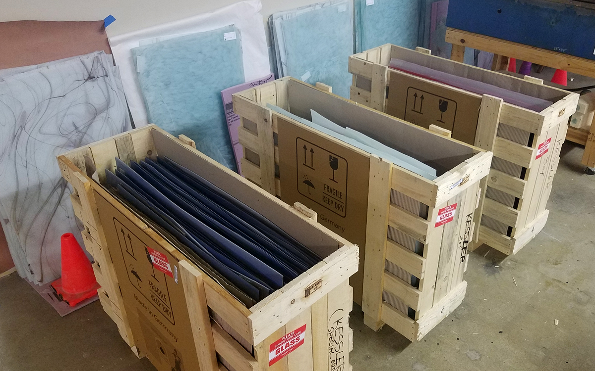Glass arrives from Lamberts.