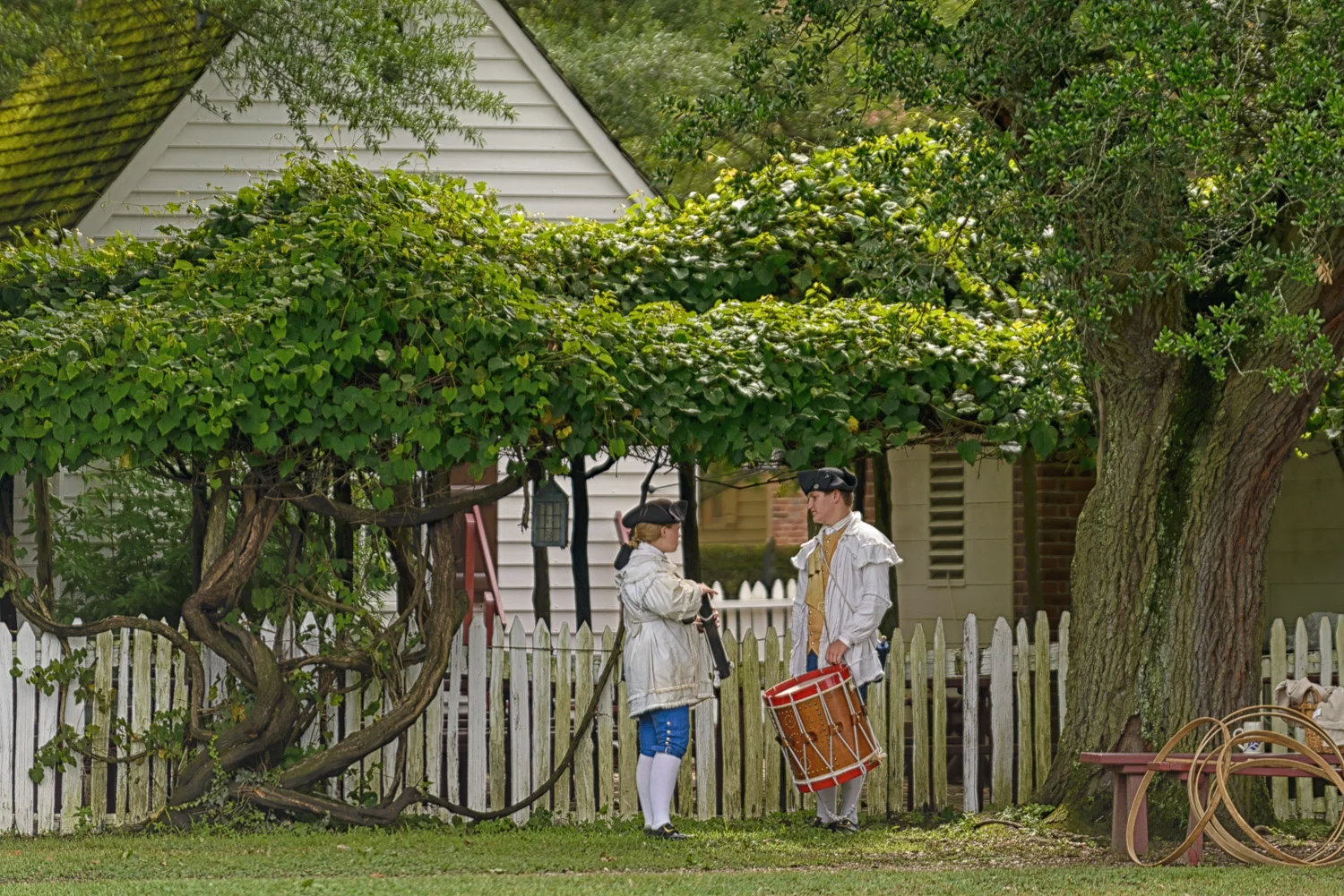 A young Fife and Drummer converse