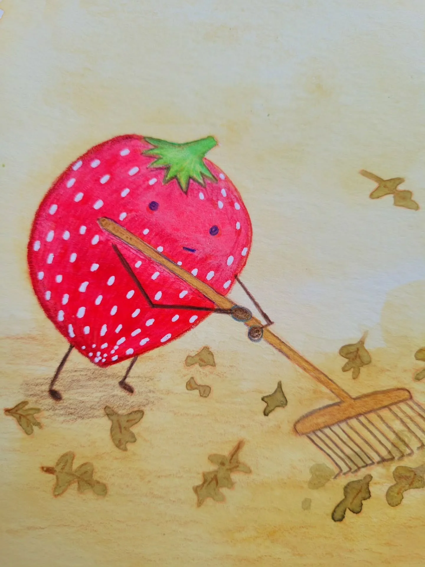 Peachtober day 7 and 8 STRAWBERRY and LEAF. 

#peachtober25strawberry
#peachtober25leaf