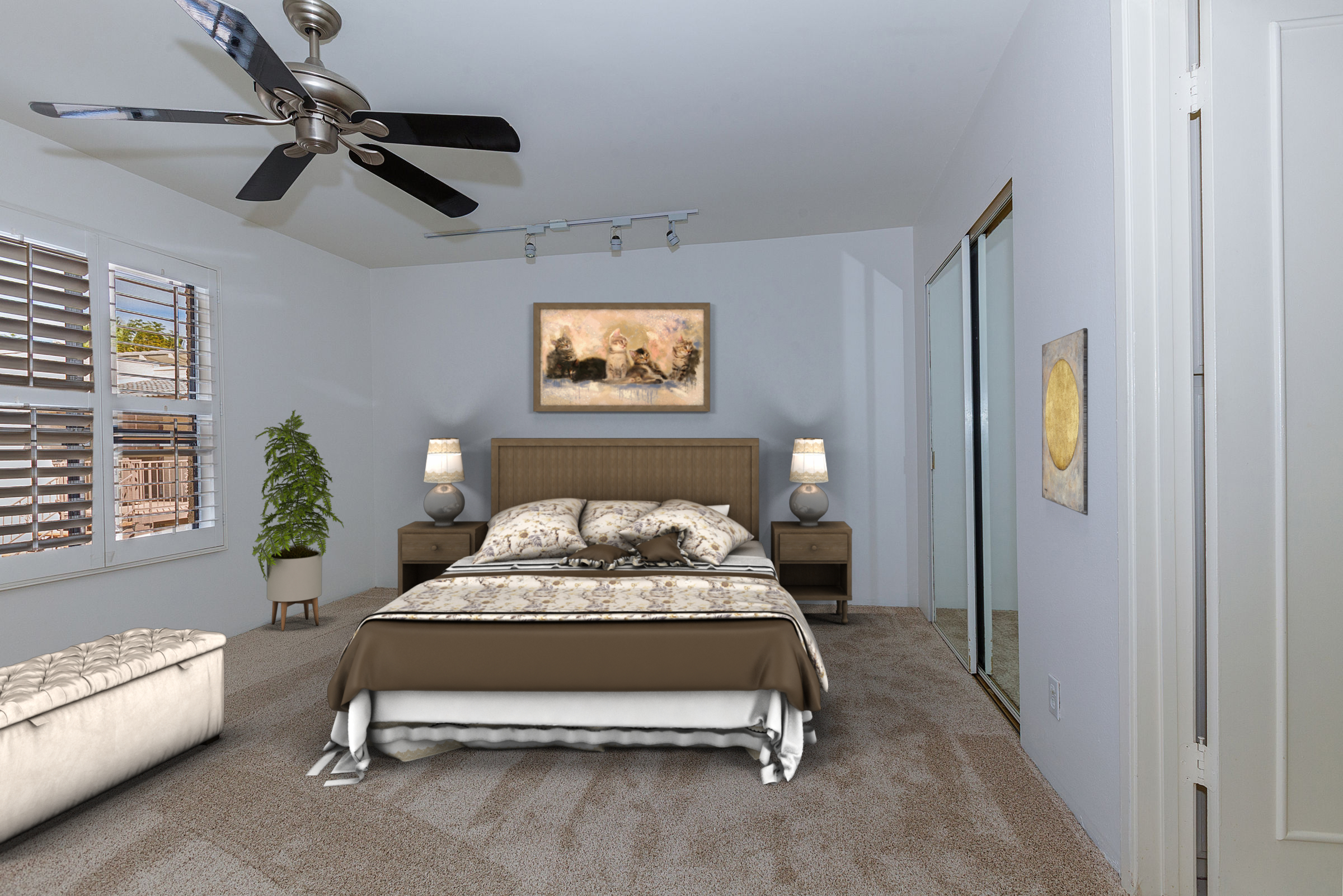 Virtually Staged Bedroom 