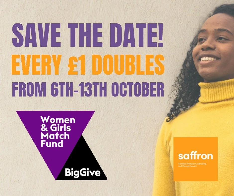 💜 Save the date!

We&rsquo;re thrilled to be taking part in @biggiveorg&rsquo;s Women &amp; Girls Match Fund campaign this October.

From 6th - 13th October, all donations to Saffron through our Big Give campaign will be DOUBLED, helping your suppor