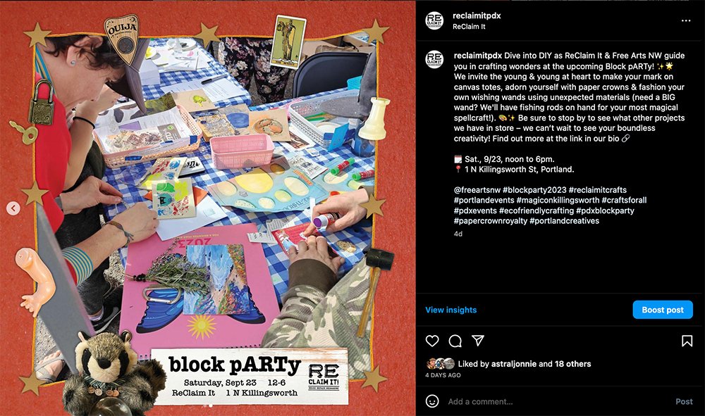 Community Art Event Social Media Copywriting