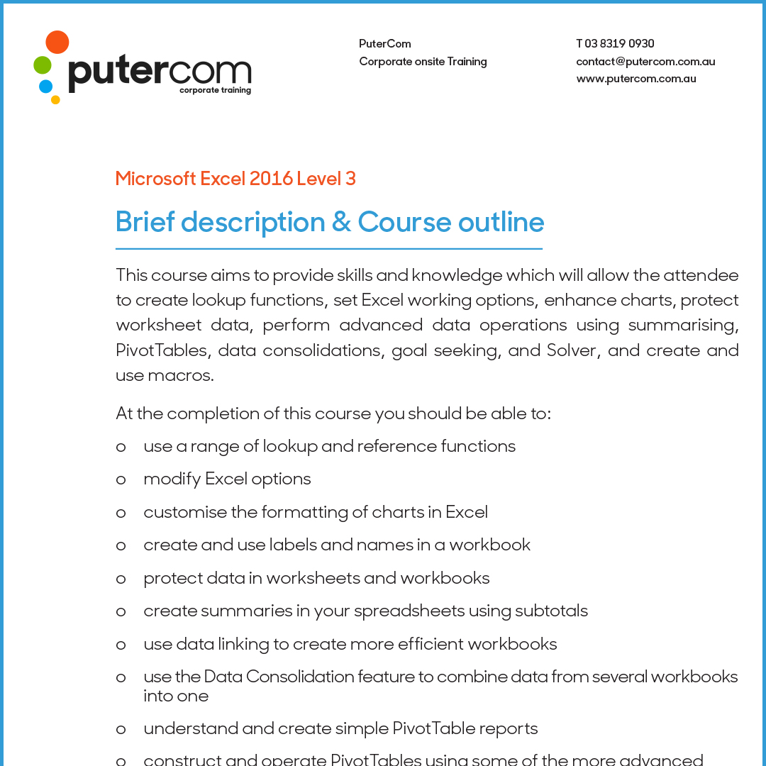 Level 3 Outline