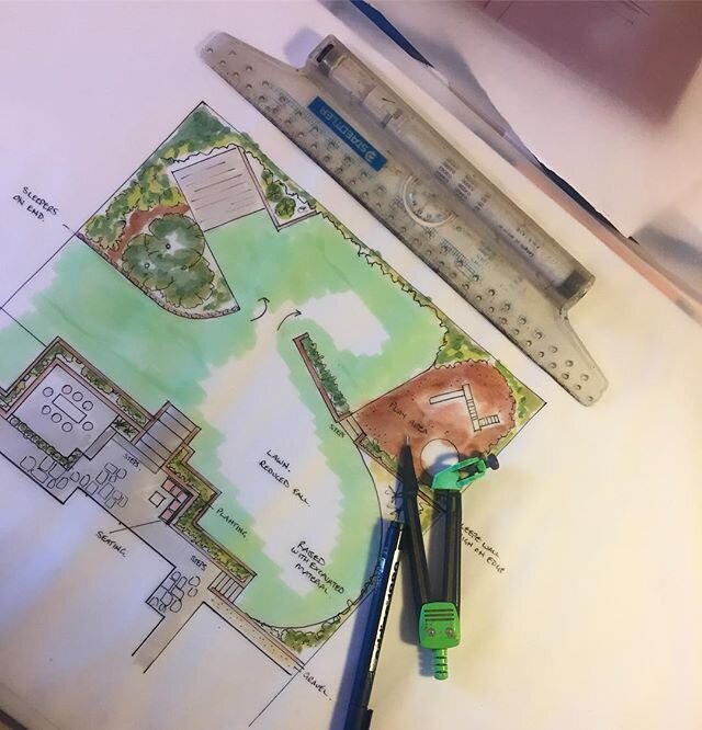 Drawing up plans 🖌📐#design #landscaper #outdoorliving #promarker #promarkers #summer