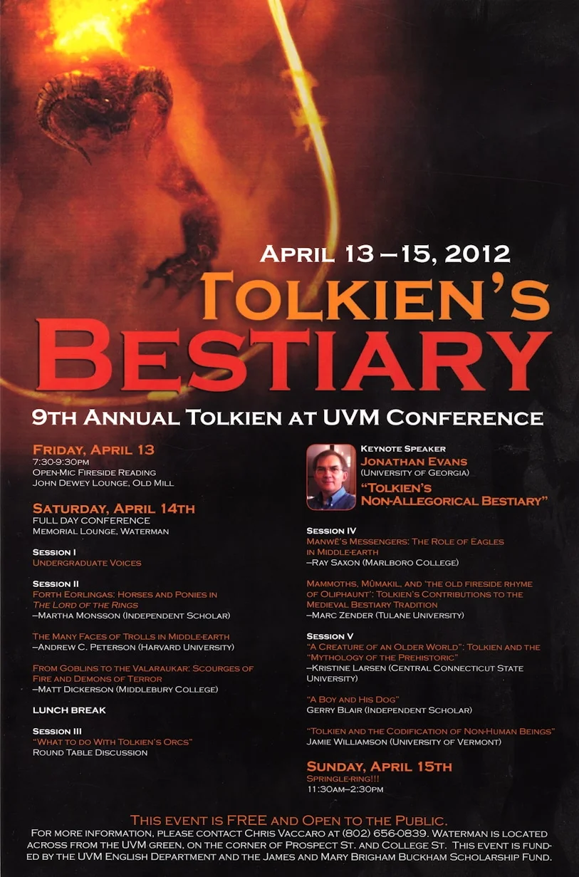 2012 Tolkien in Vermont conference poster