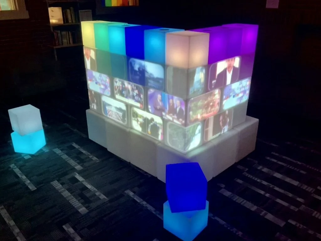  I provided video engineering and projection mapping for this interactive site-specific installation for Clark University’s Center for Gender Race and Area Studies&nbsp;(CGRAS). This piece was included Possible Futures, a pre-election pop-up in Octob