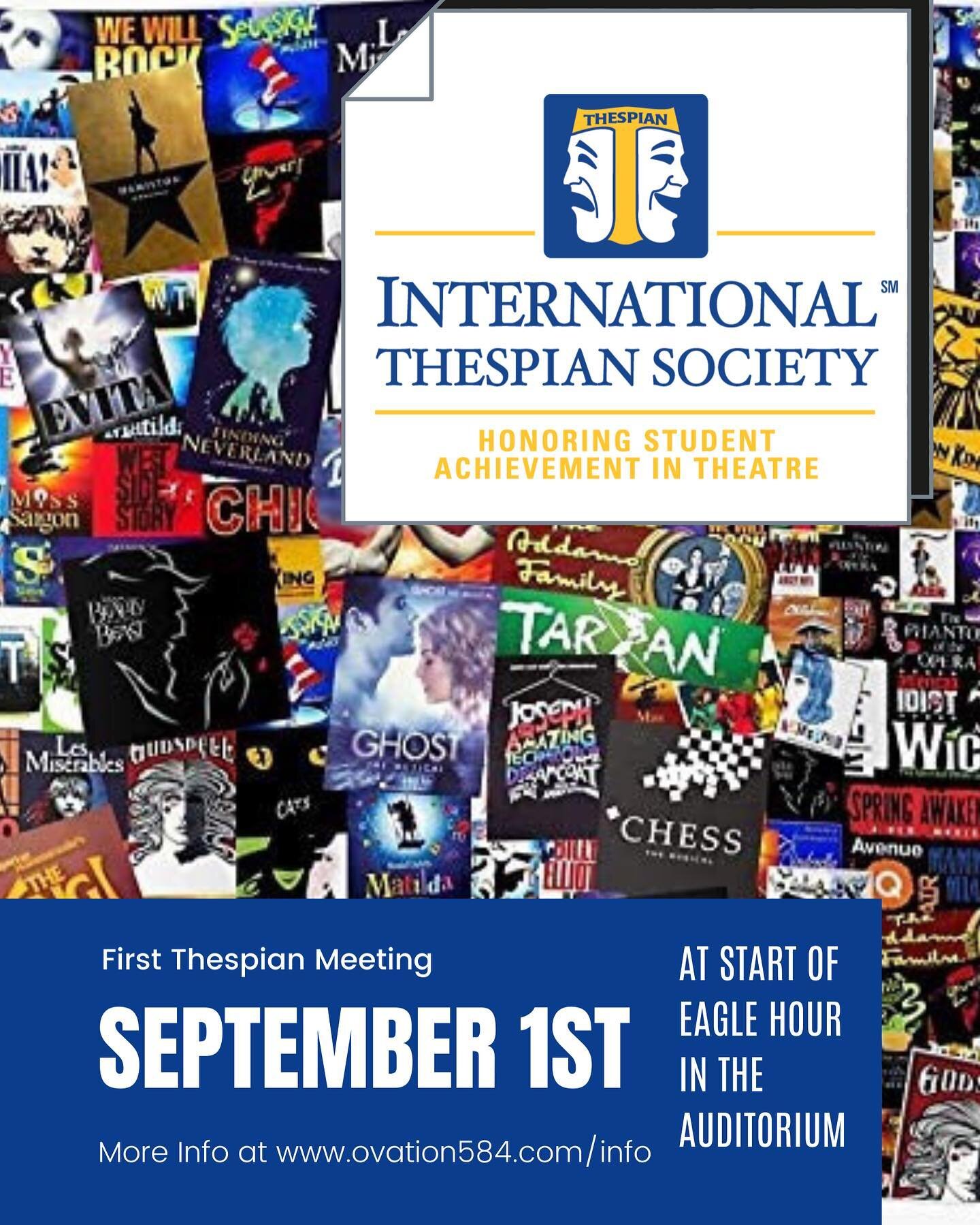 Come join us for the First International Thespian Society meeting of the year! At Start of Eagle hour in the Auditorium