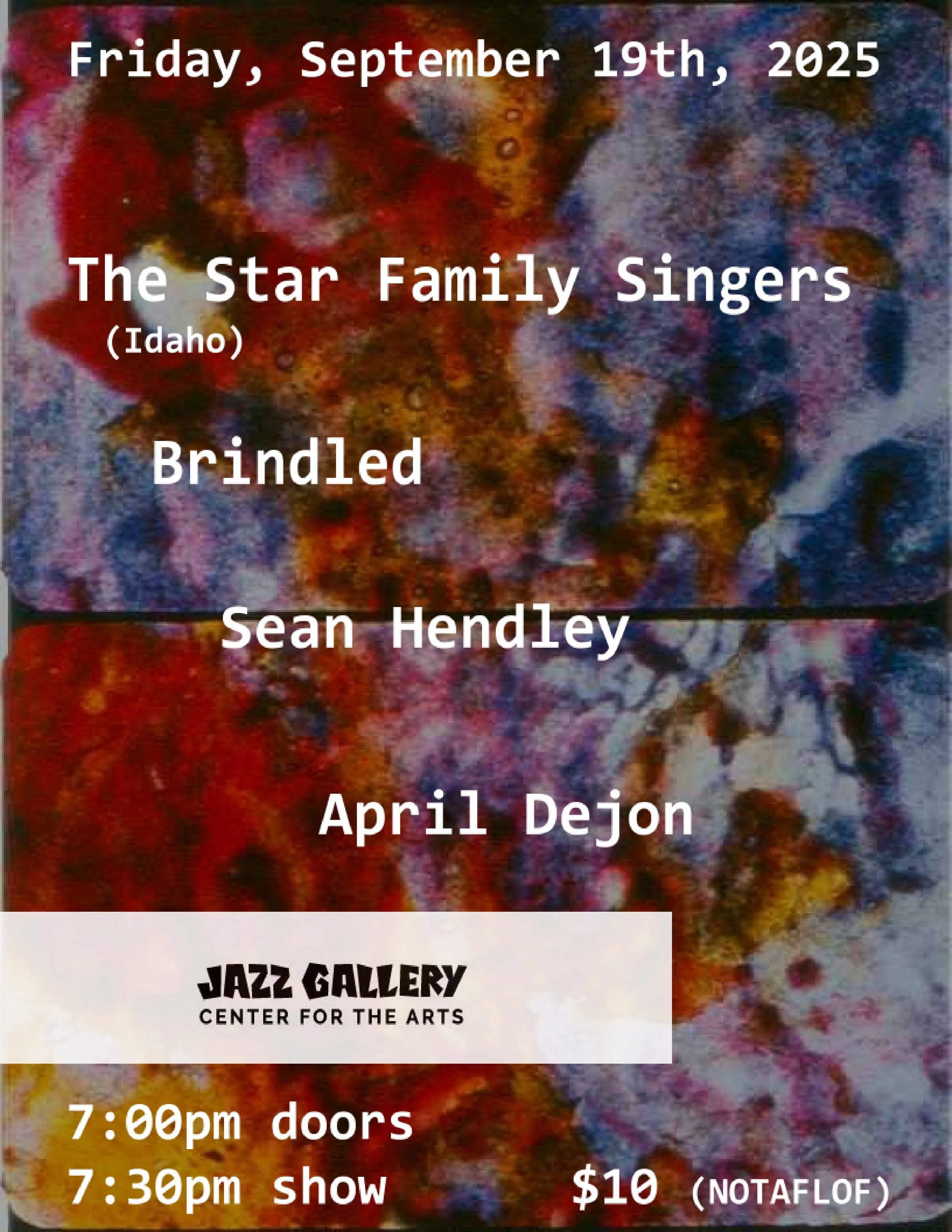 The Star Family Singers (Idaho) + Brindled + Sean Hendley + April Dejon