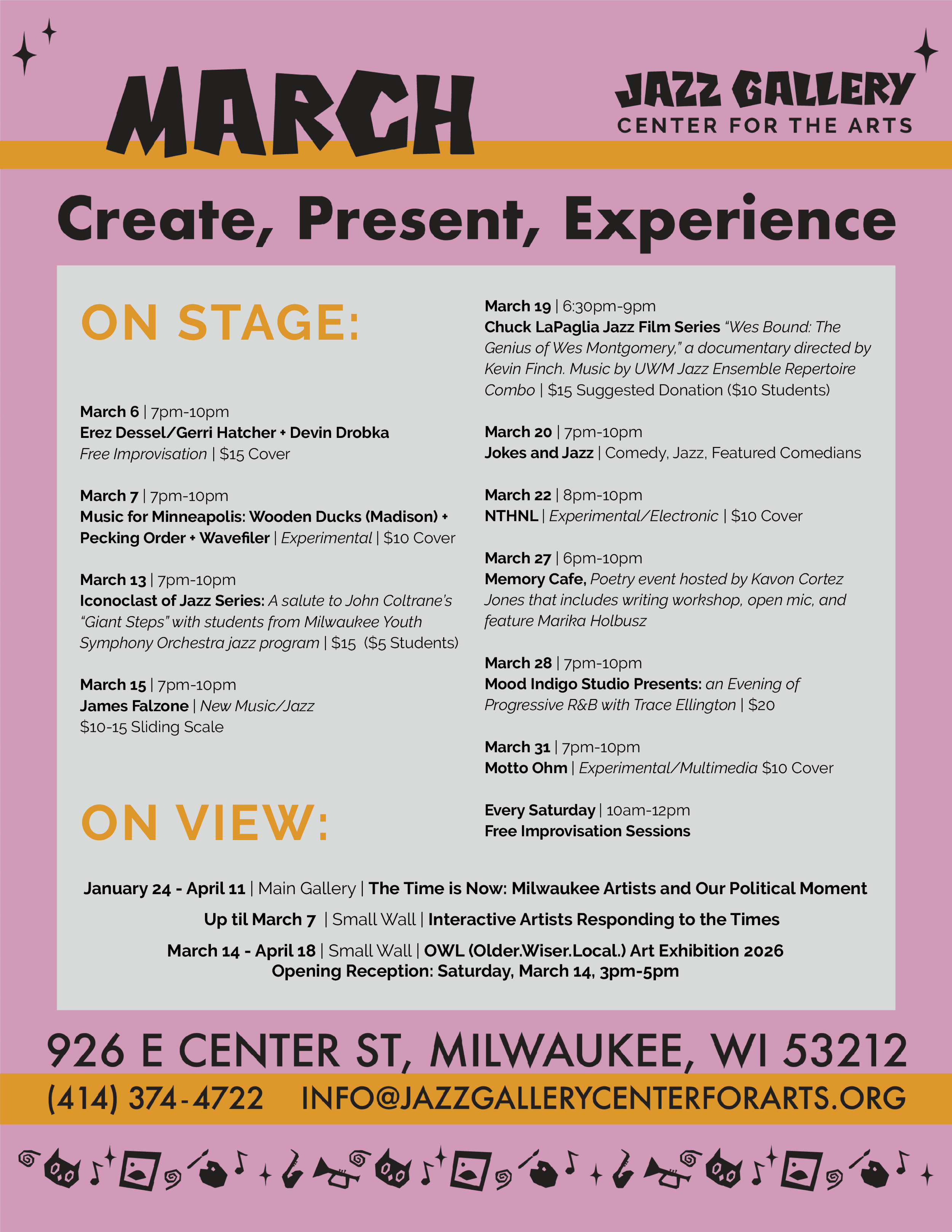 March 2026 Events at the Jazz Gallery