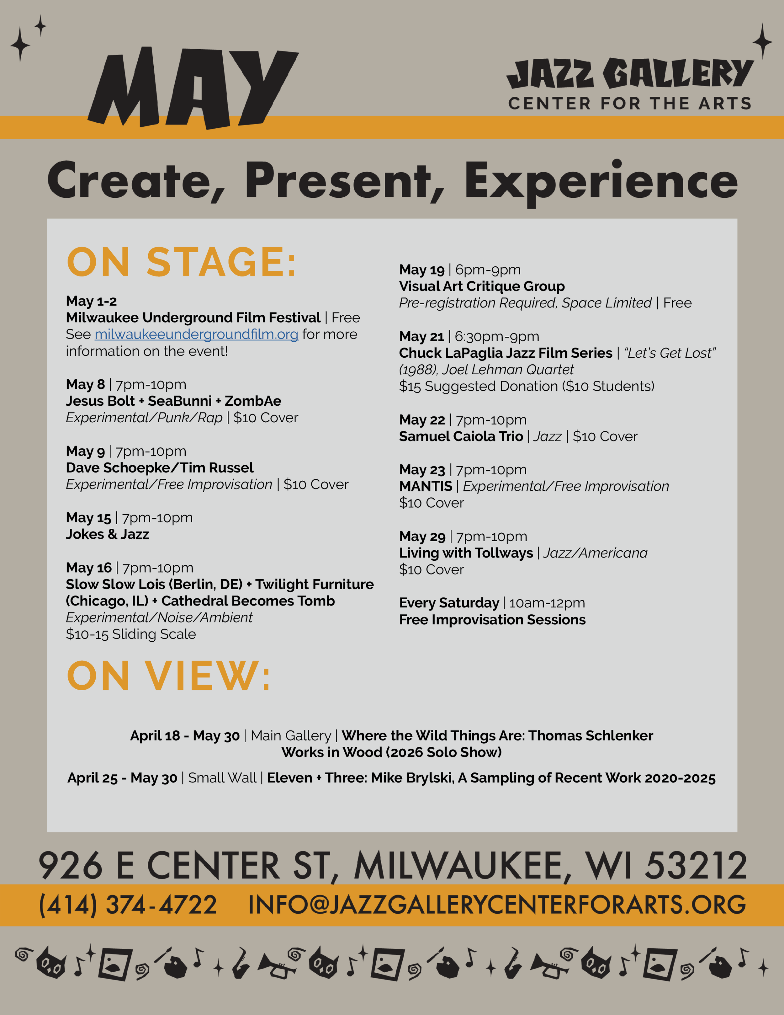 May 2026 Events at the Jazz Gallery