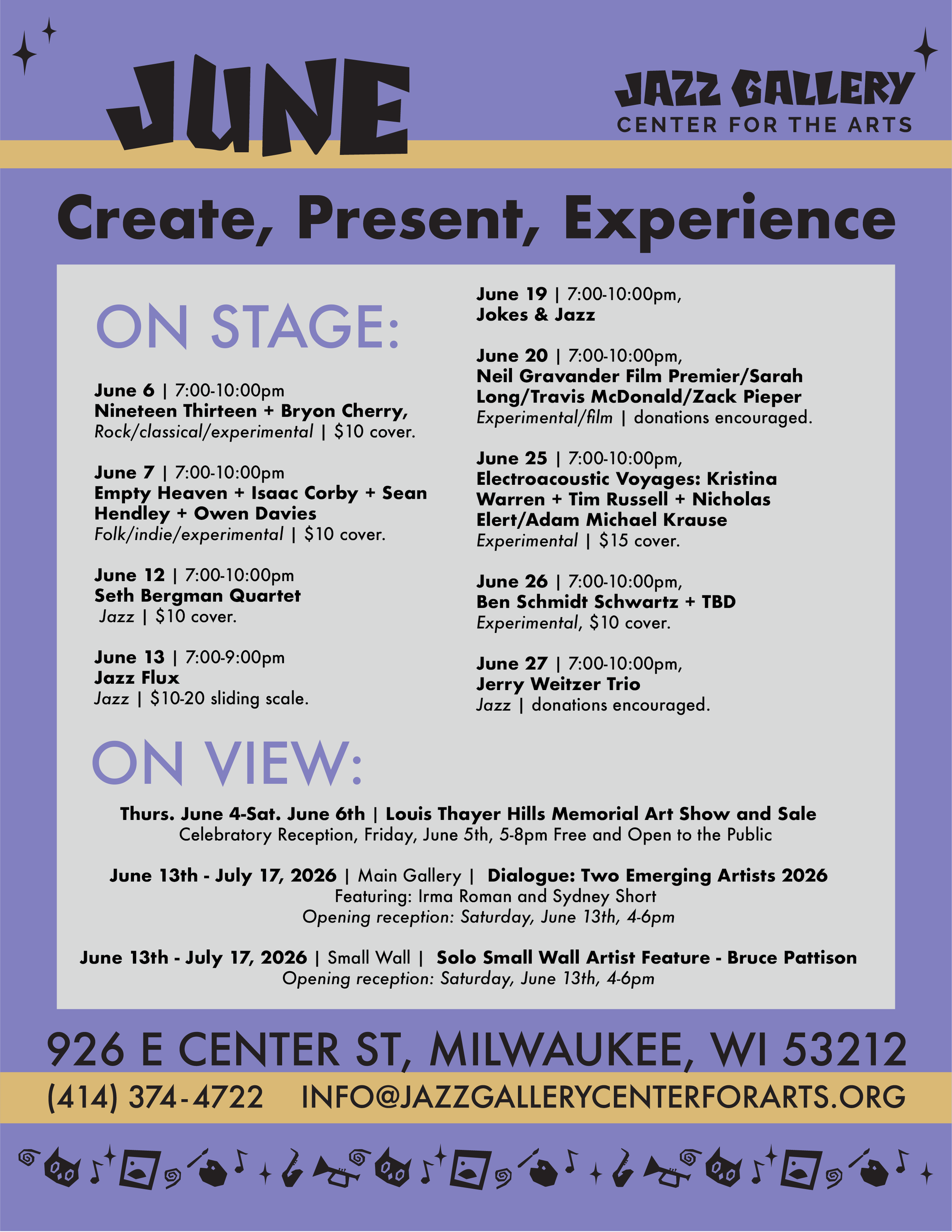 June 2026 Events at the Jazz Gallery