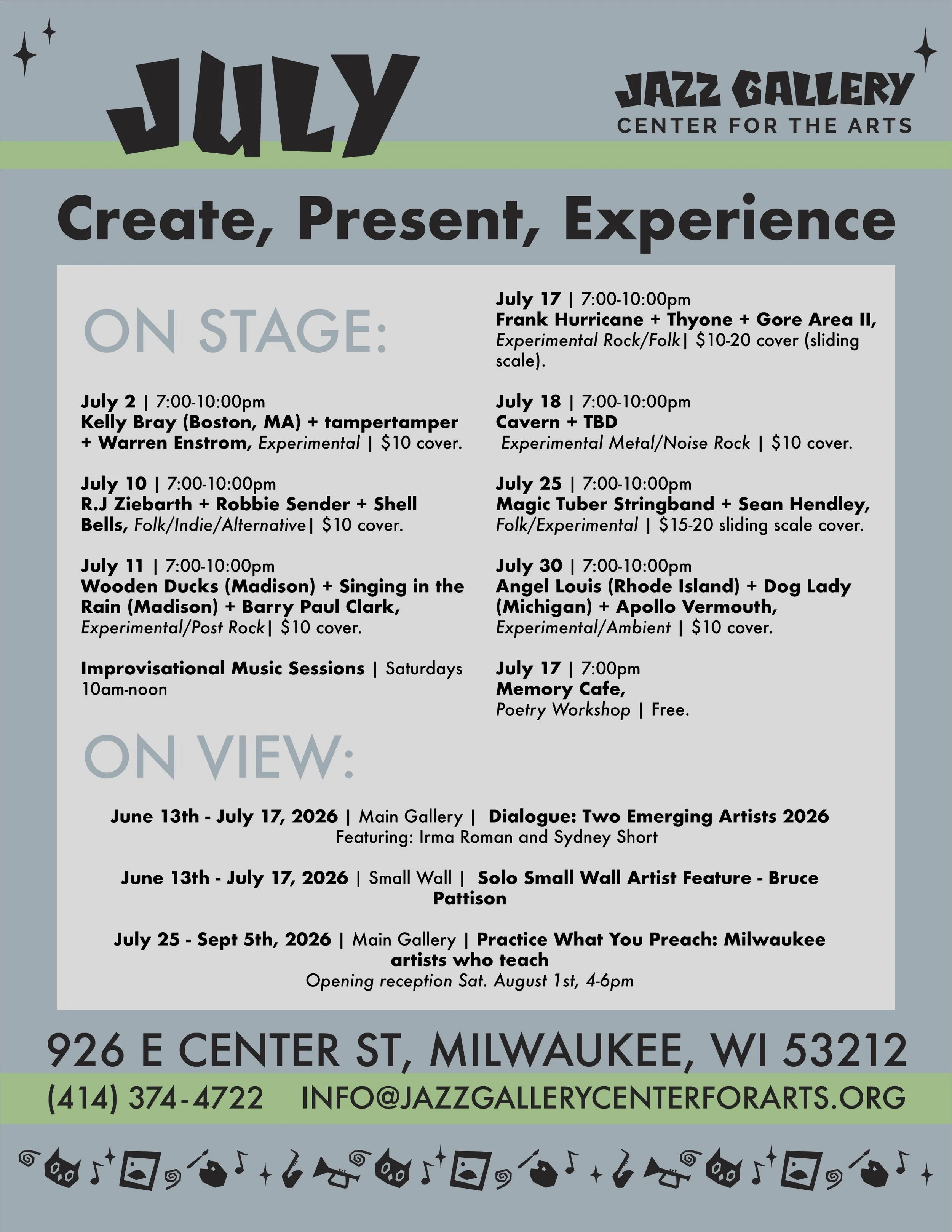 July 2026 Events at the Jazz Gallery