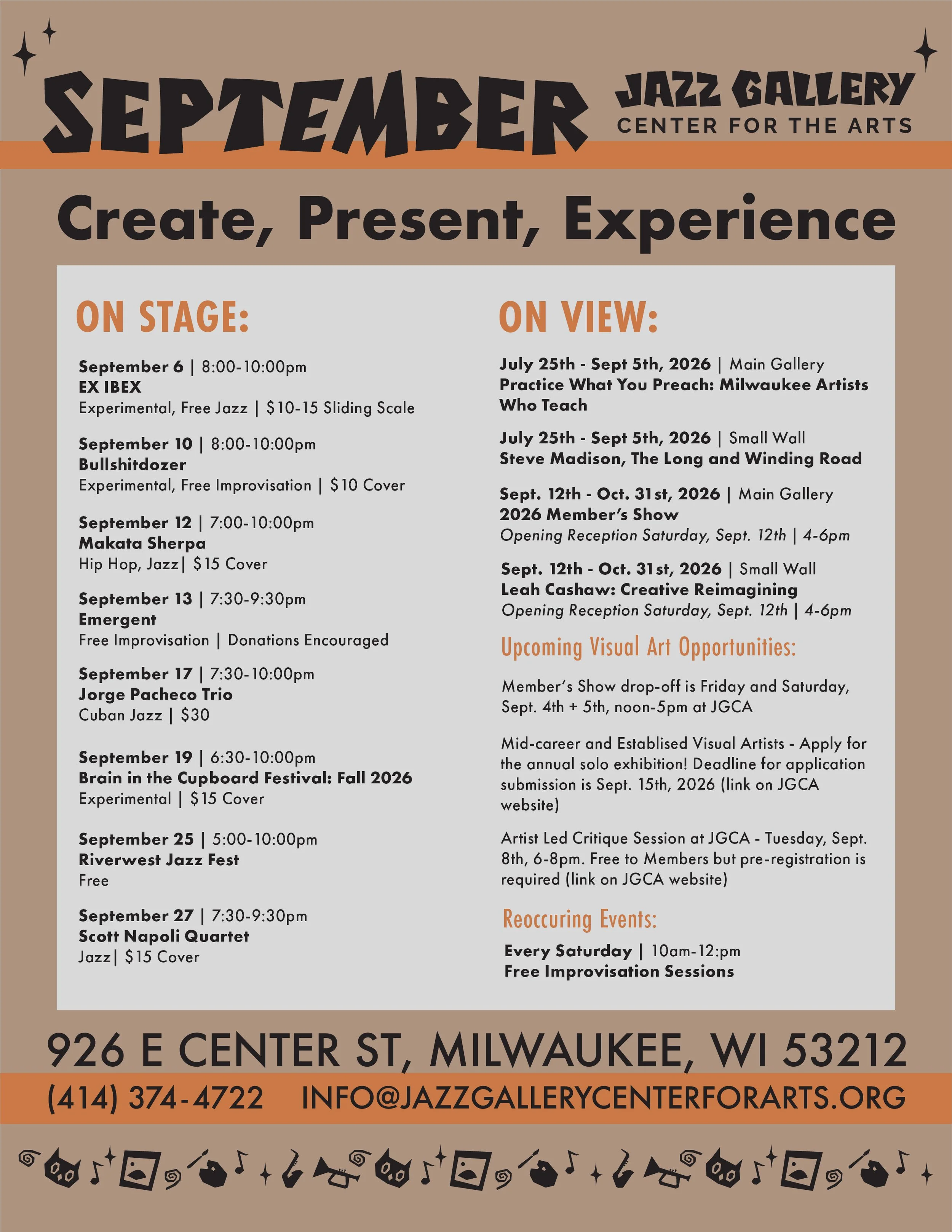September 2026 Events at the Jazz Gallery