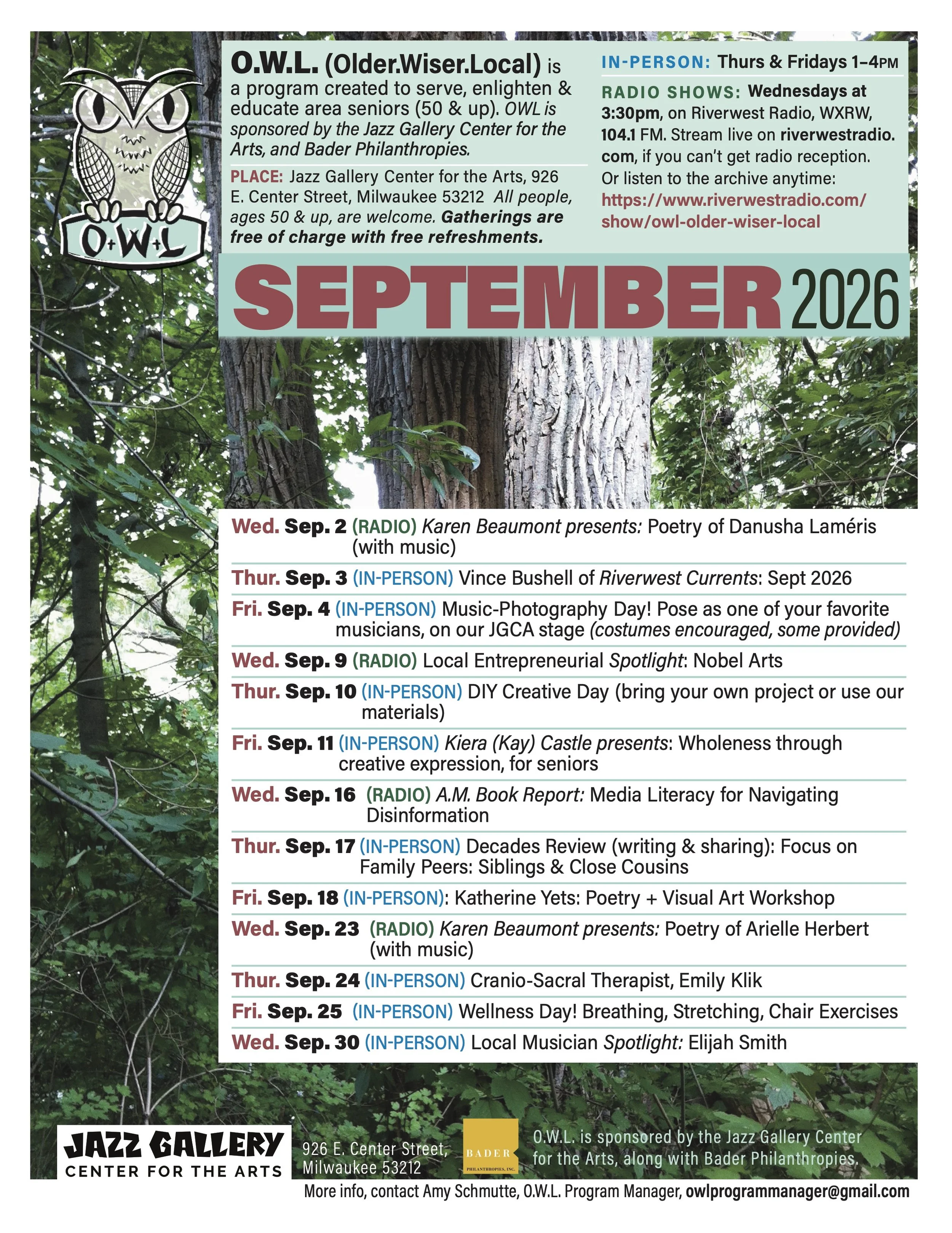  OWL September 2026 Calendar