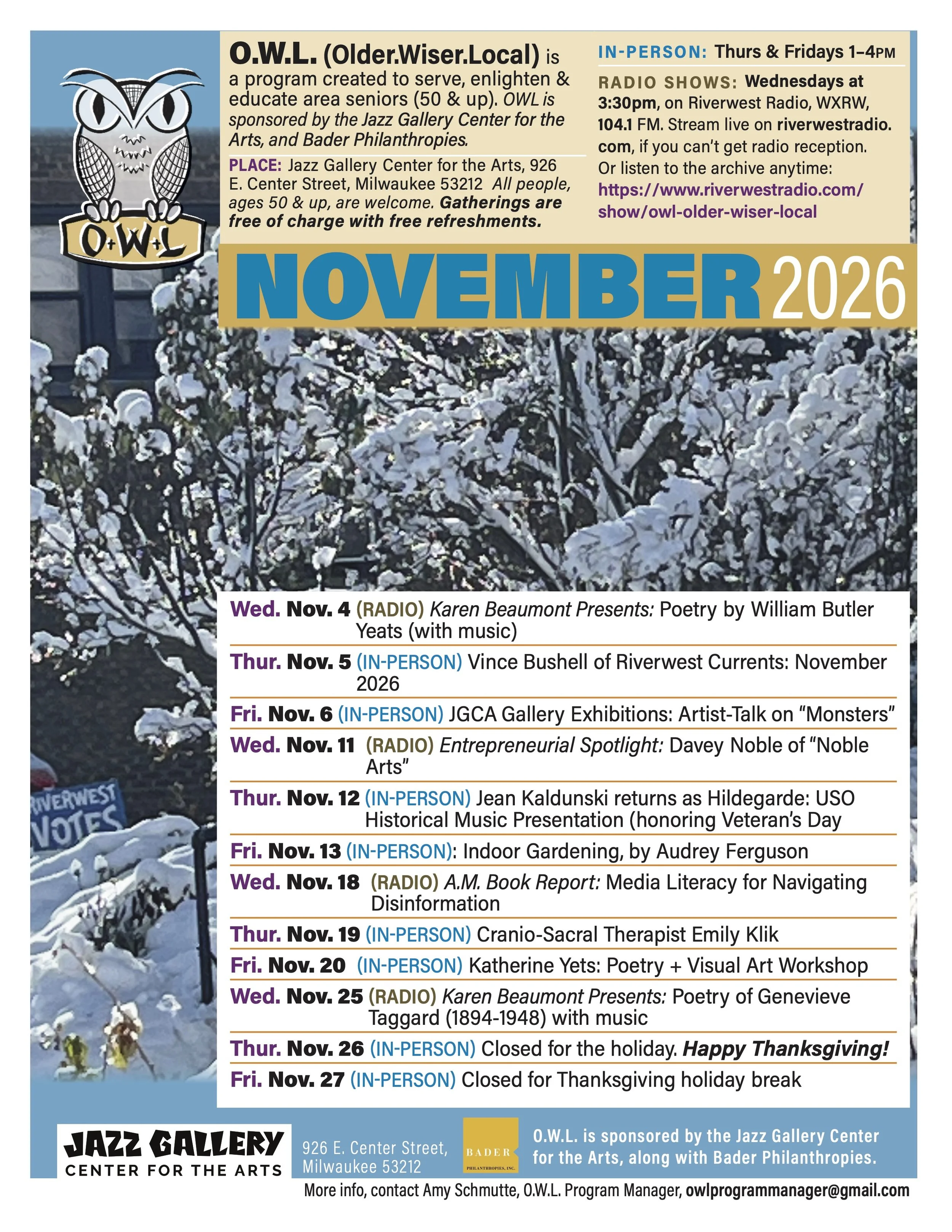  OWL November 2026 Calendar