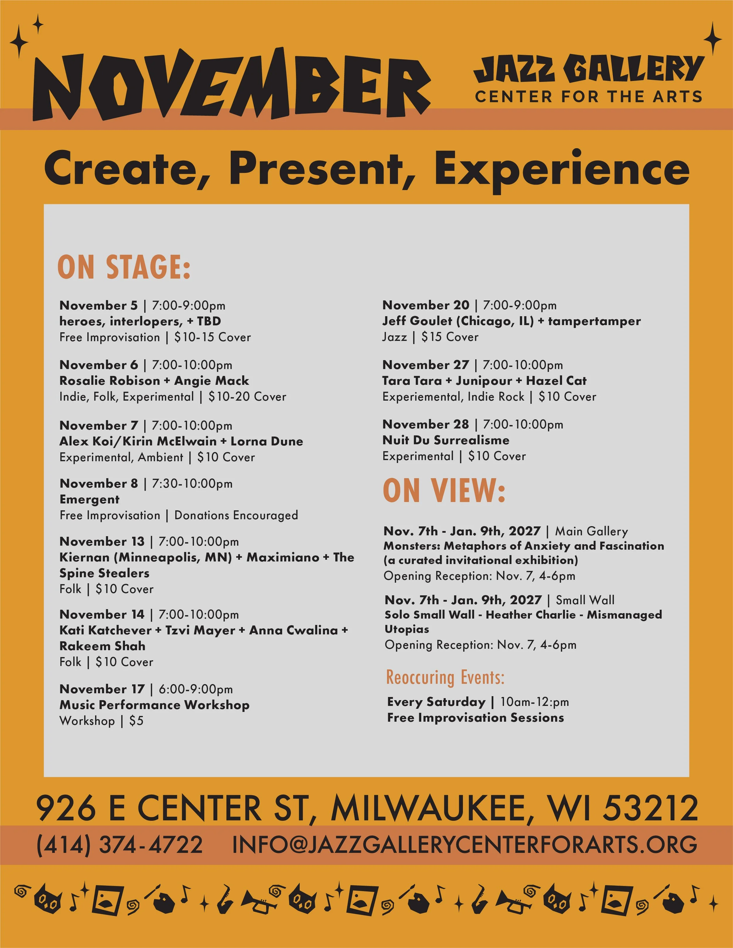 November 2026 Events at the Jazz Gallery