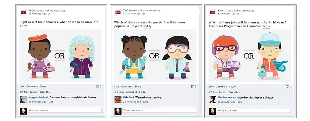 SOCIAL In social media, we opened discussions with thought provoking questions to engage fans and drive them to the site.