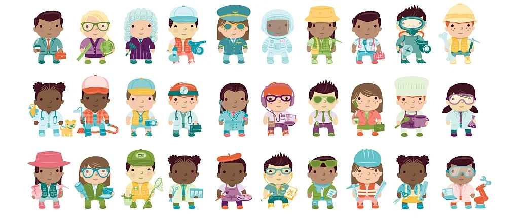 Dozens of unique illustrated characters were added to the growing roster of professions on the site.