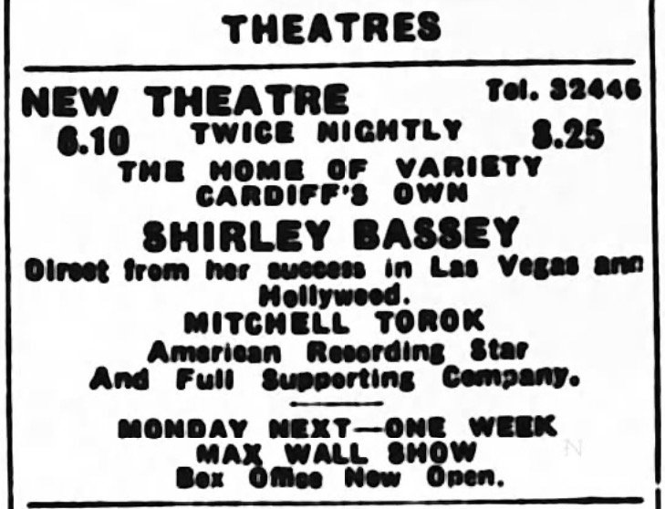 On This Day 14/05/1957 Shirley Bassey